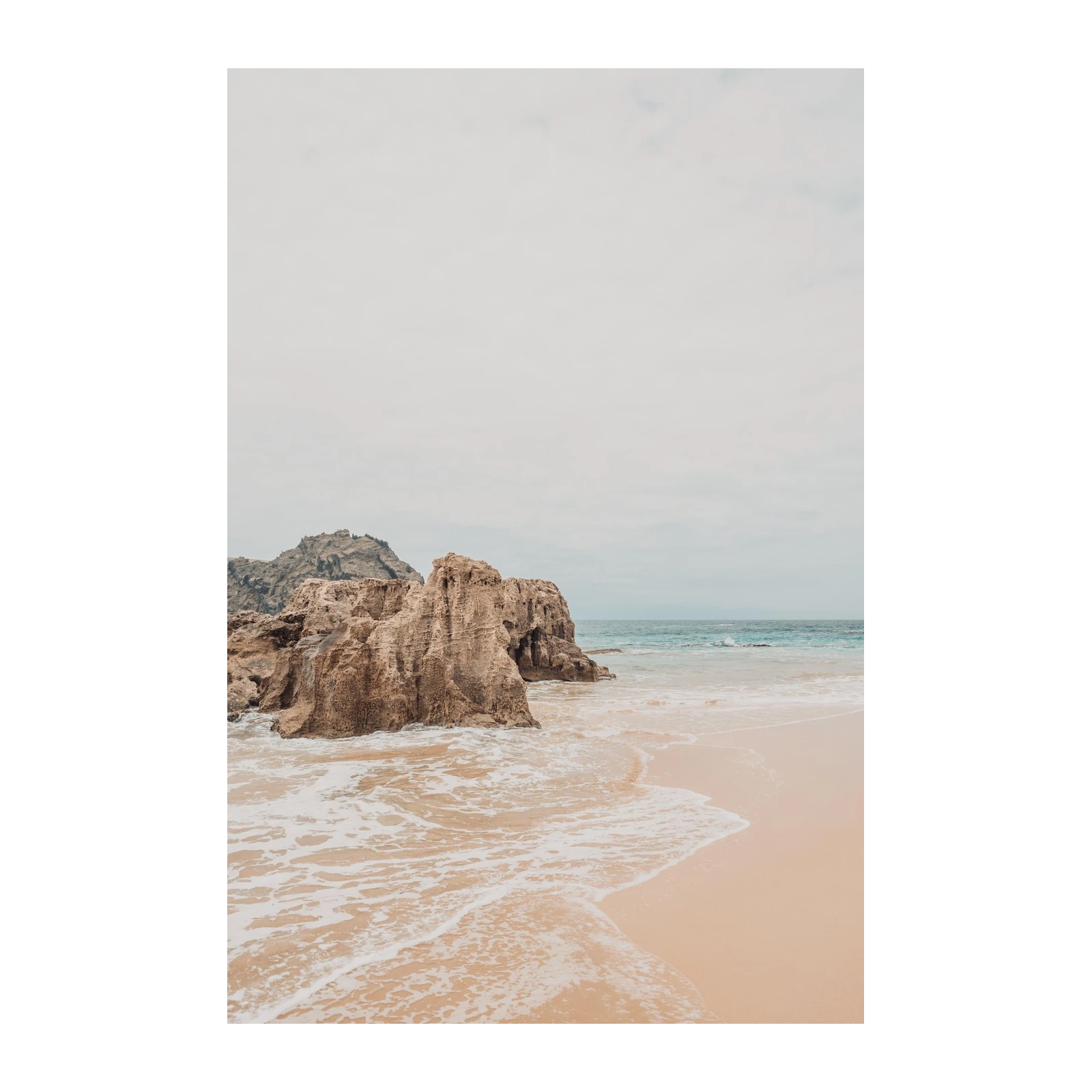 Coastal Serenity: Textured Rocks Beach Wall Art
