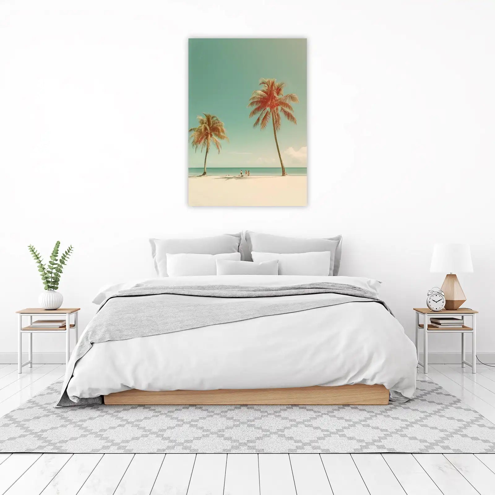 Retro Beach Palm Trees Wall Art
