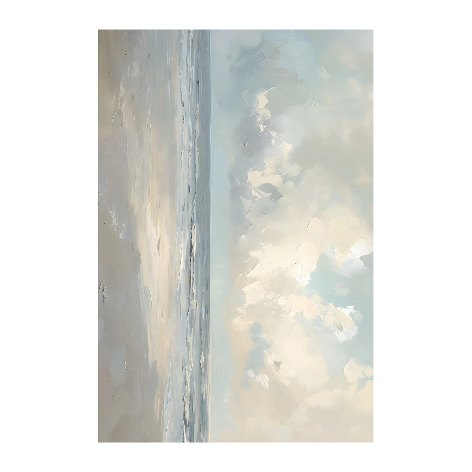 Serene Coastal Sky & Sea Abstract Wall Art