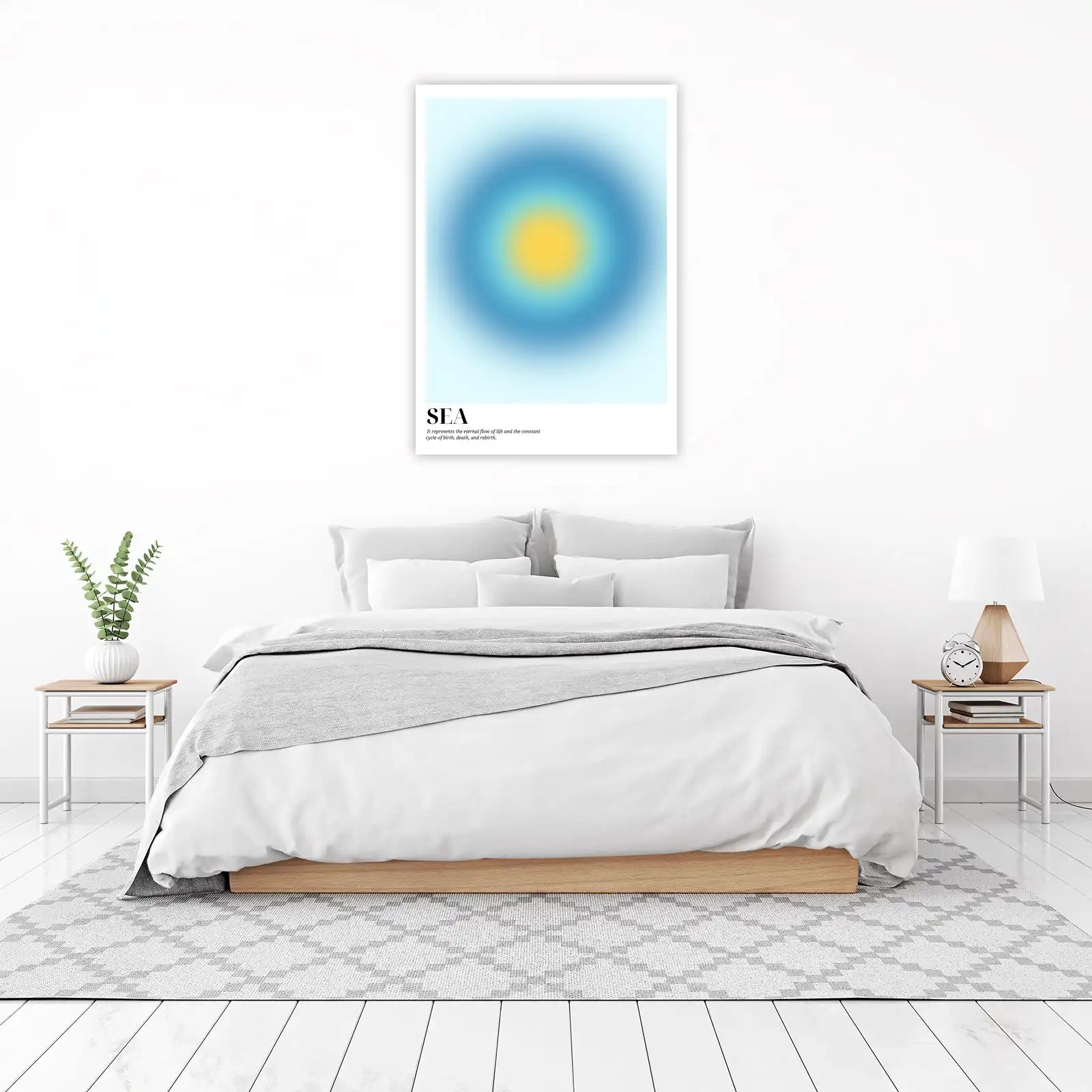 Aura Gradient Sea Wall Art - Serene Beach Art