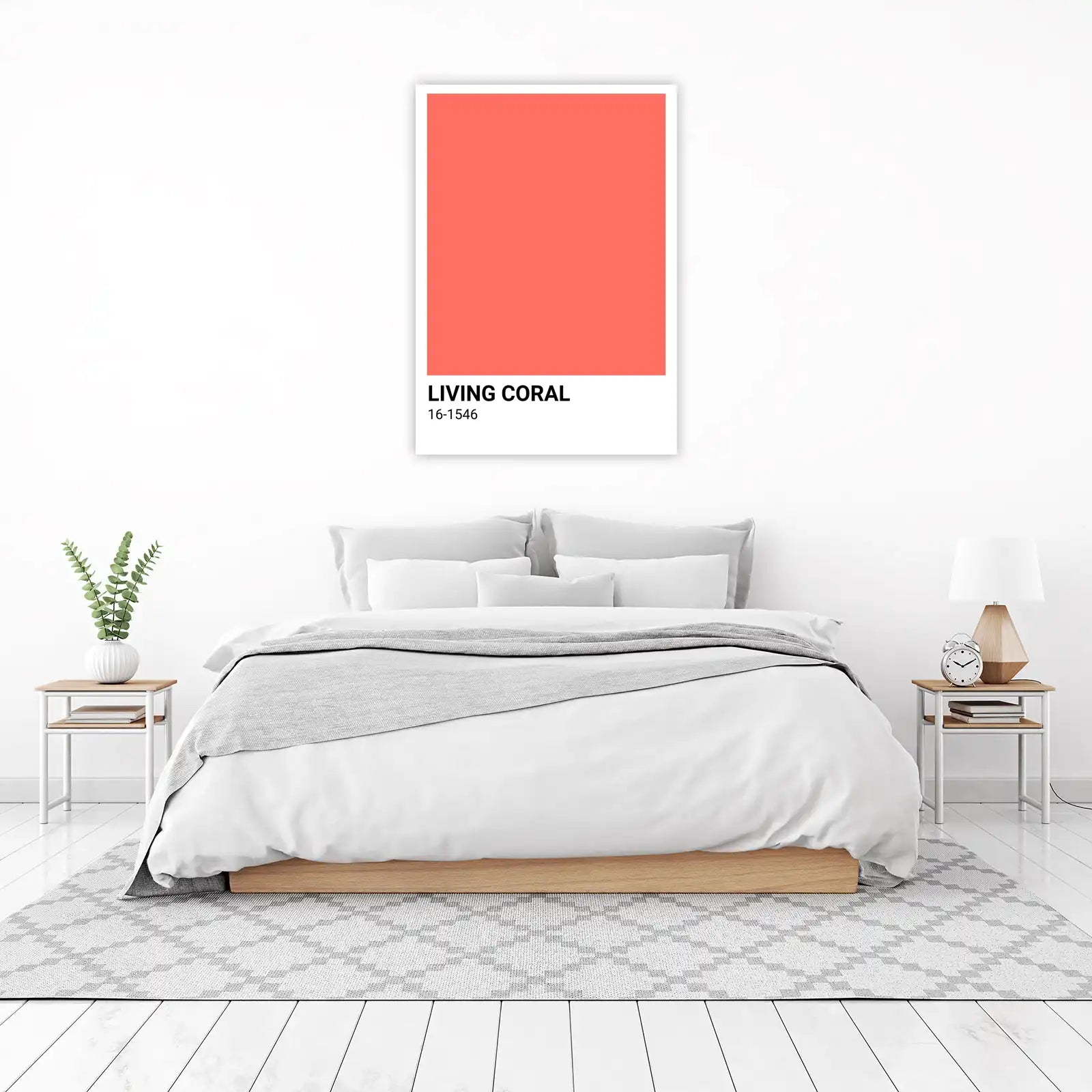 Living Coral Pantone Color Block Wall Art