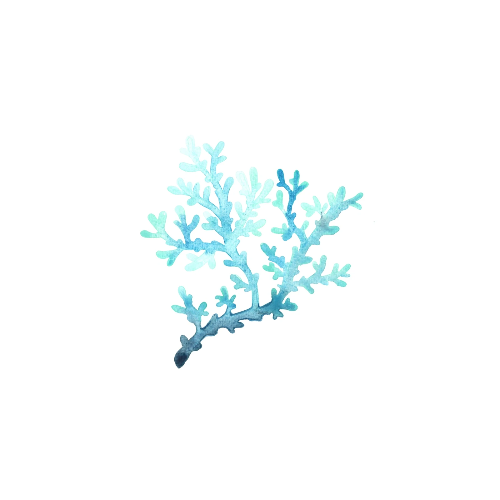 Blue Coral Watercolor Art Wall Art