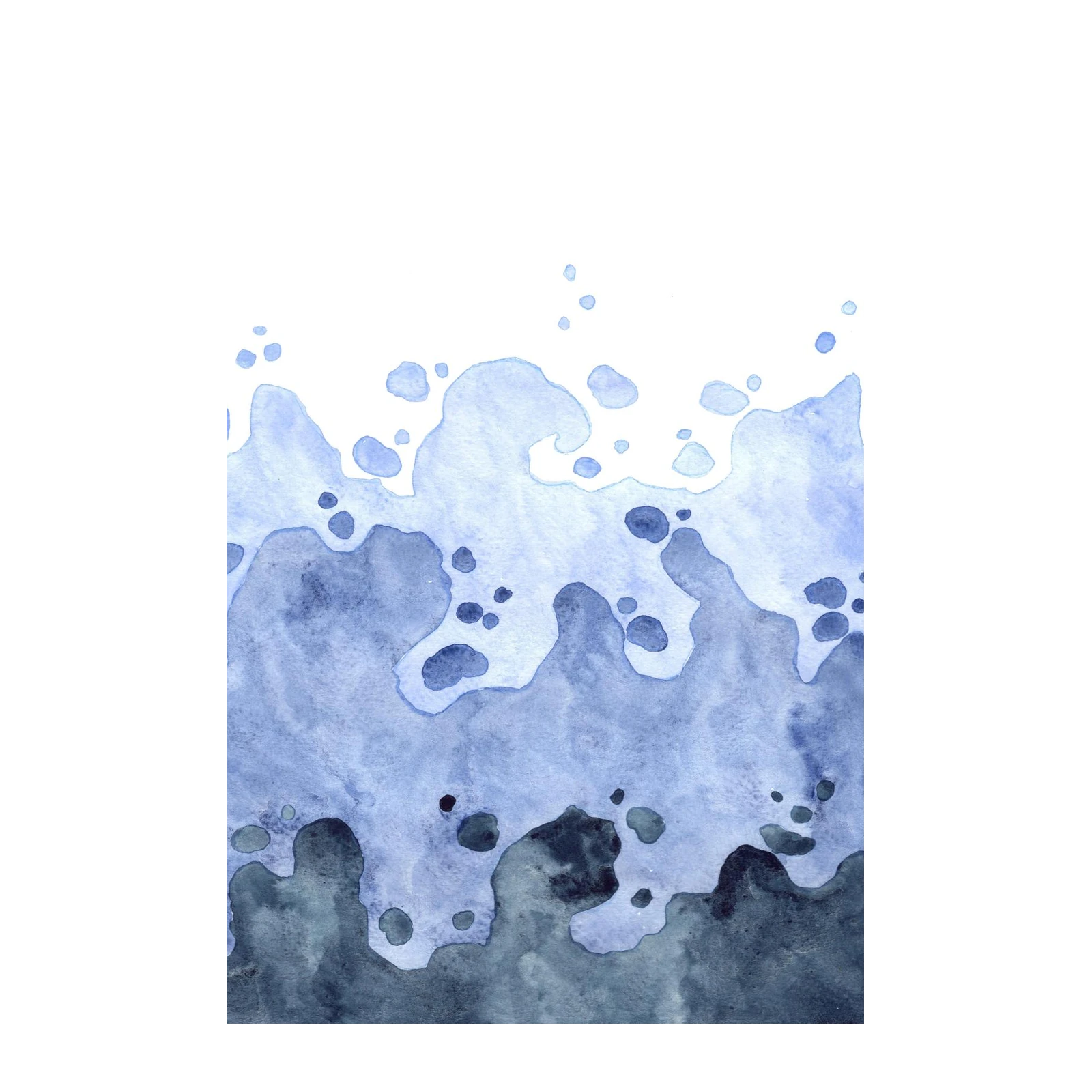 Serene Ocean Waves Watercolor Wall Art