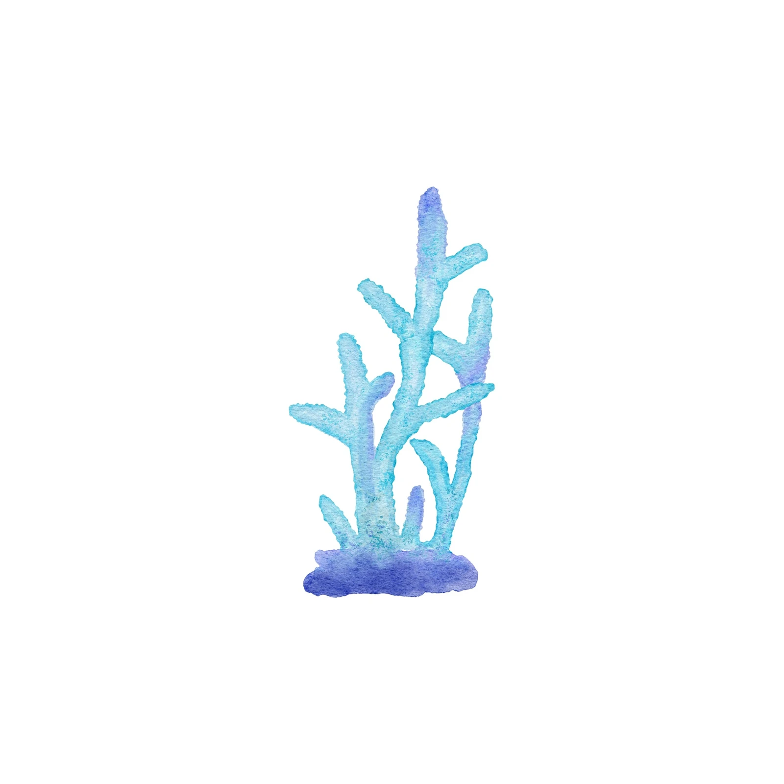 Blue Coral Watercolor Wall Art Wall Art