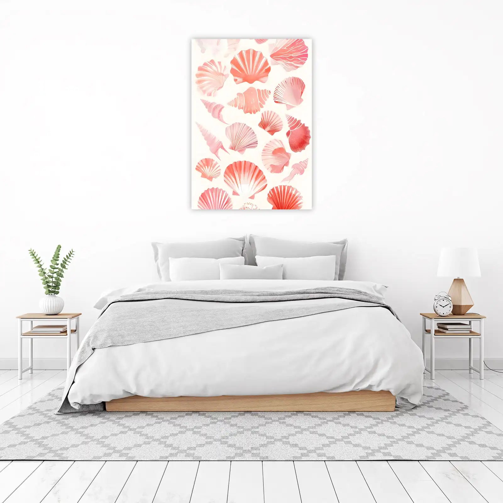 Coral Seashell Pattern Wall Art