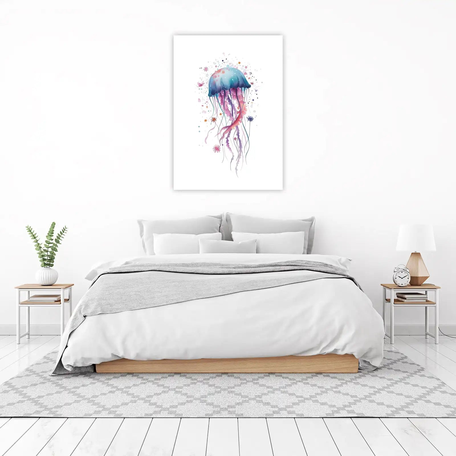 Dreamy Jellyfish Watercolor Wall Art