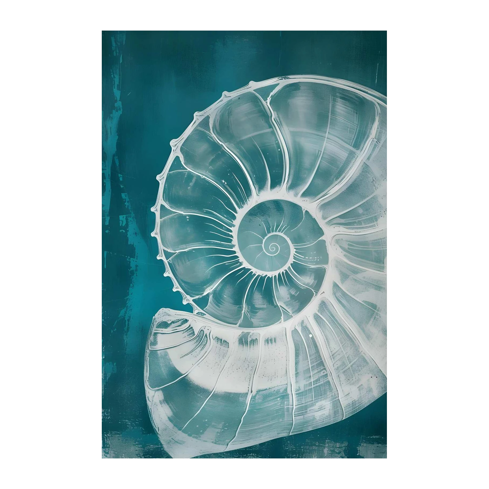 Abstract Nautilus Shell Coastal Wall Art