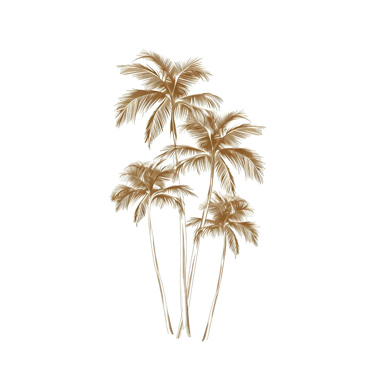 Elegant Gold Palm Trees Wall Art
