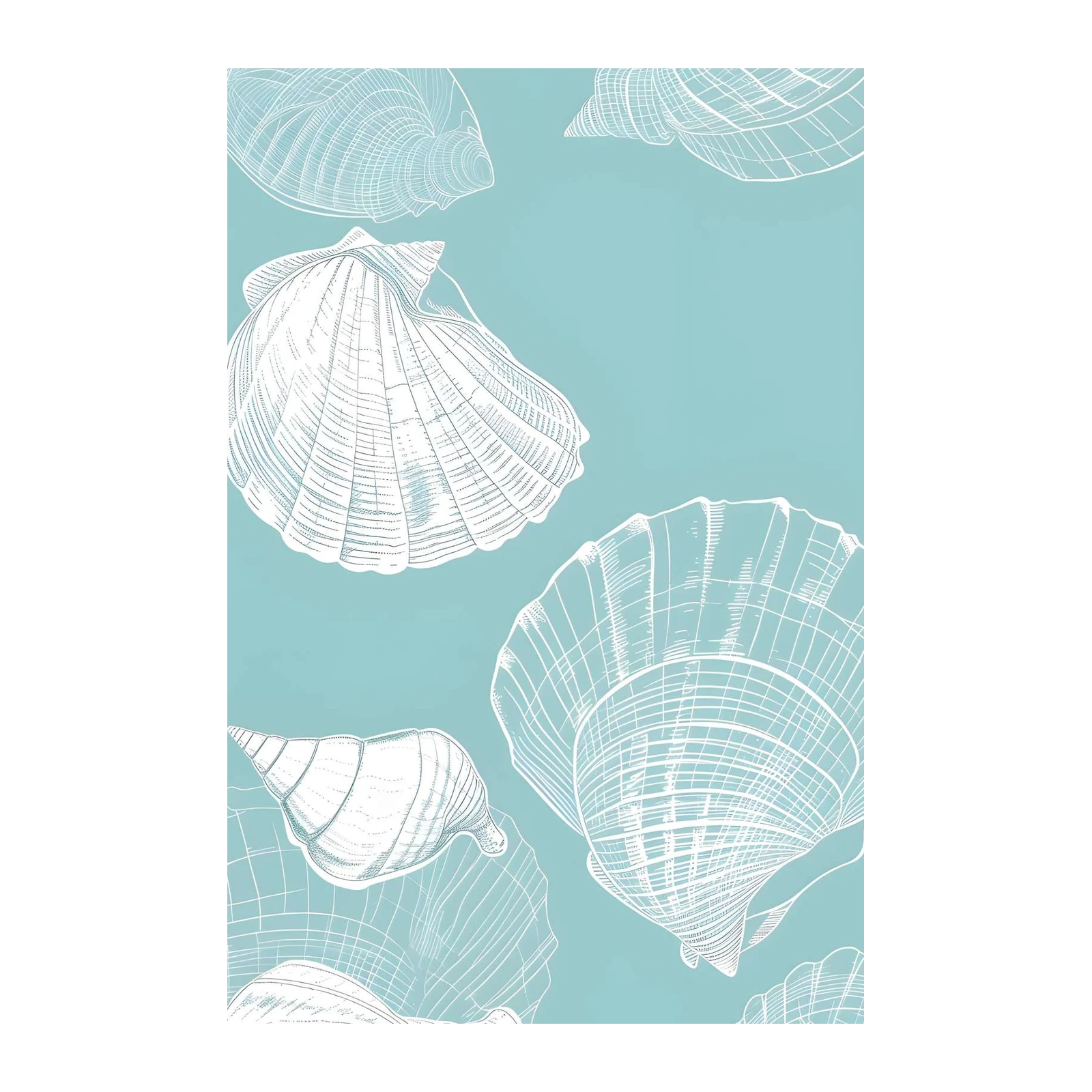 Serene Seashell Sketch Wall Art