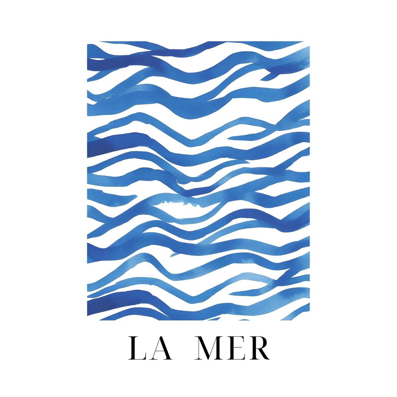 Abstract Blue Waves 'La Mer' Wall Art