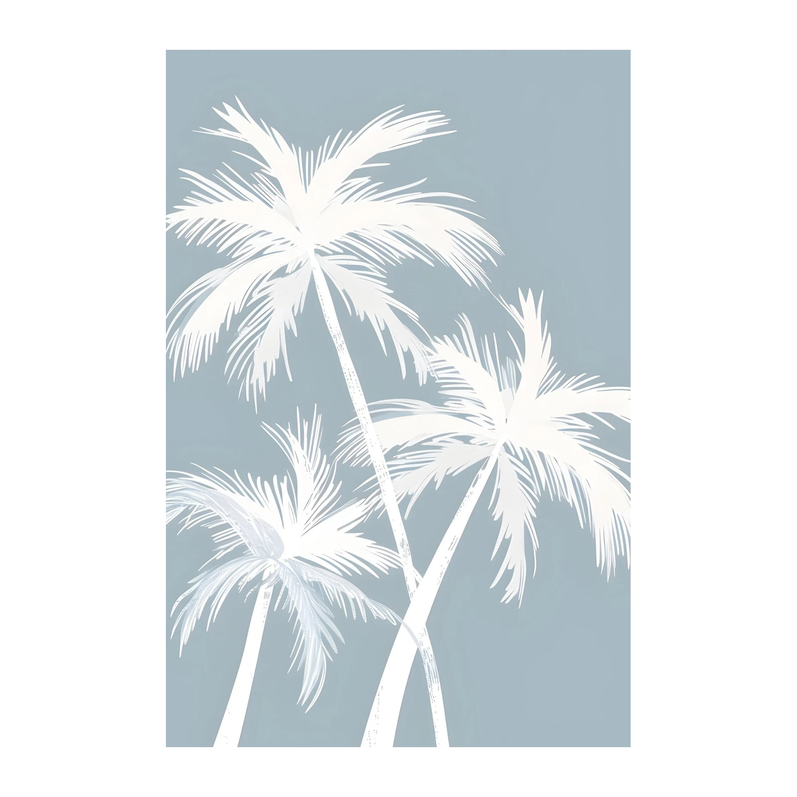 Serene White Palm Trees Wall Art