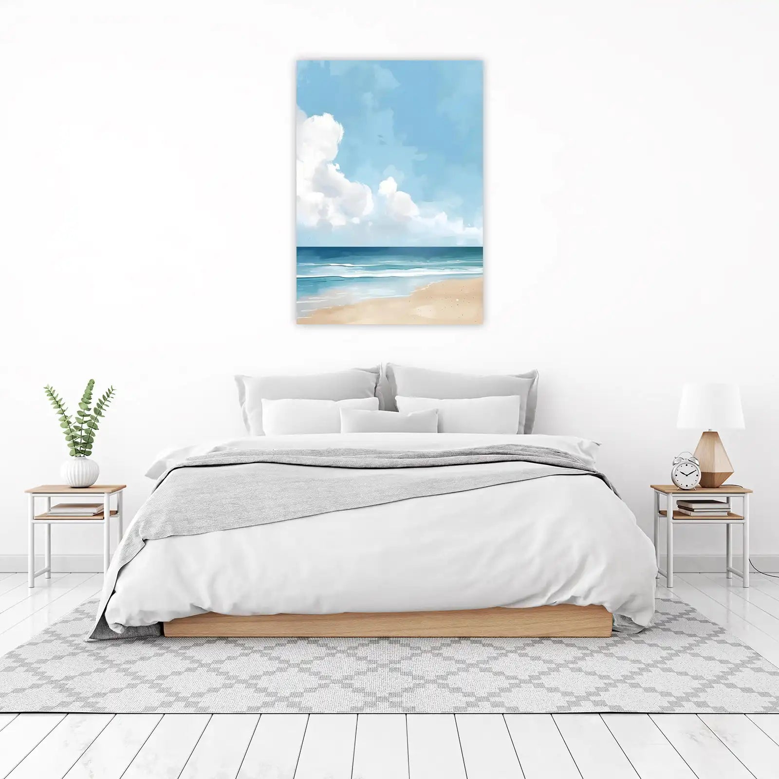 Serene Sky & Ocean Watercolor Wall Art
