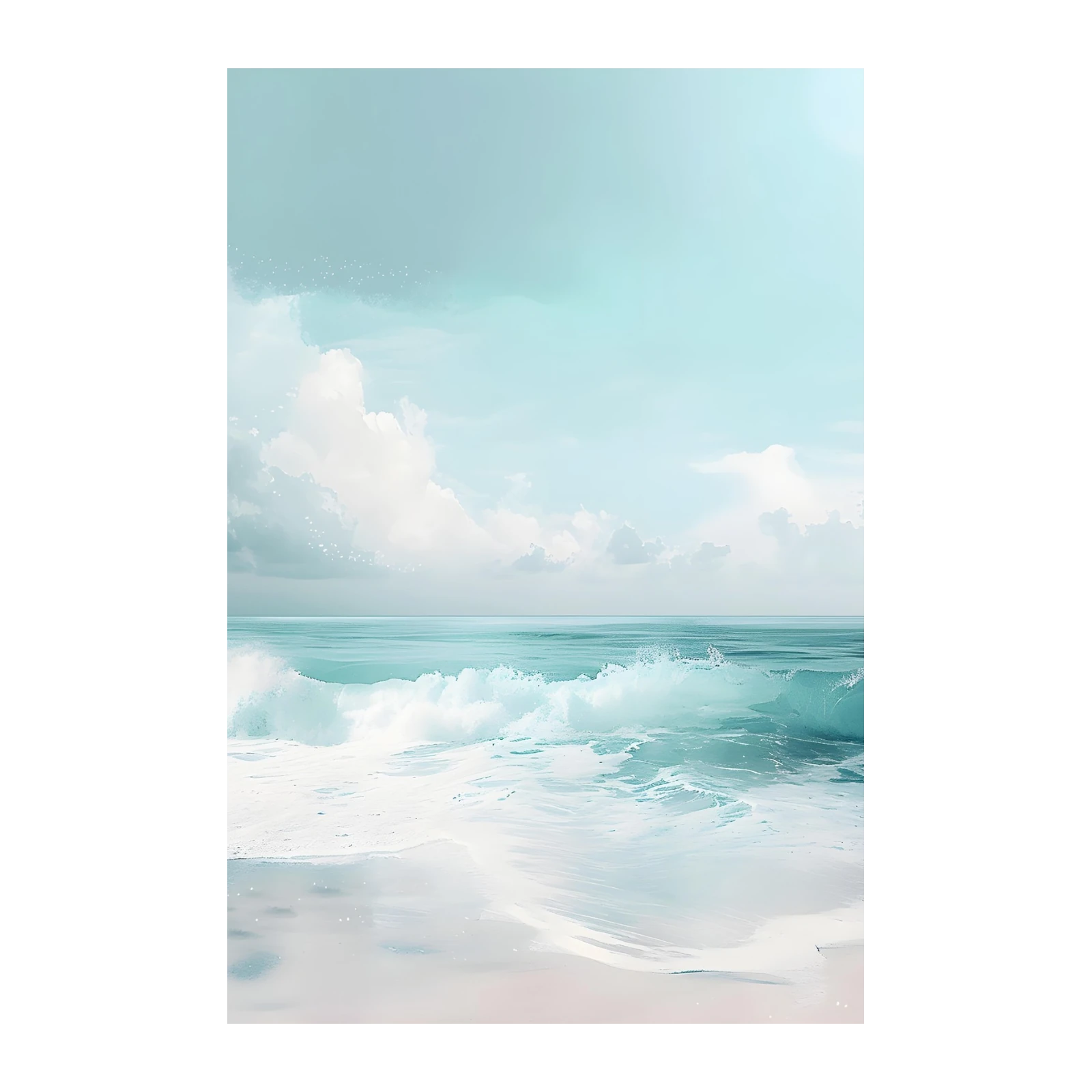 Serene Ocean Wave Coastal Art Wall Art