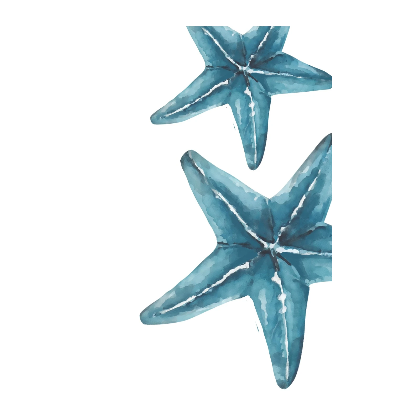 Ocean Blue Starfish Watercolor Wall Art