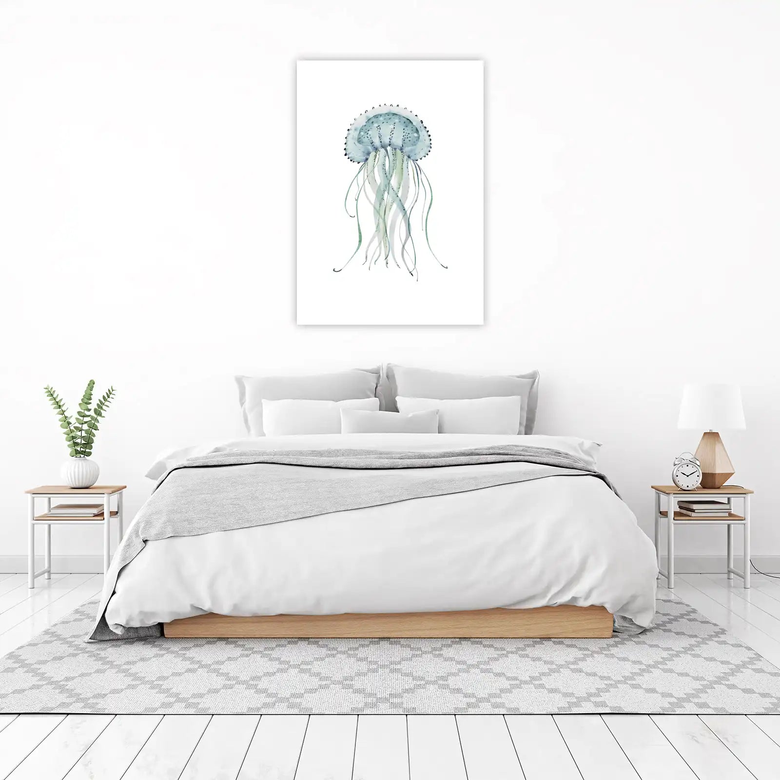 Serene Jellyfish Watercolor Art Wall Art
