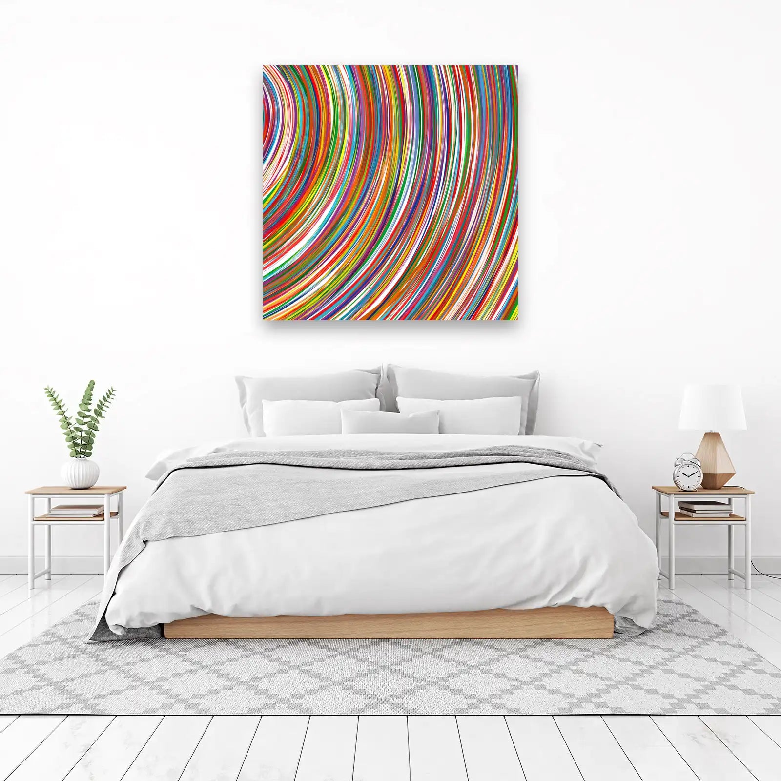 Vibrant Swirls Rainbow Abstract Wall Art