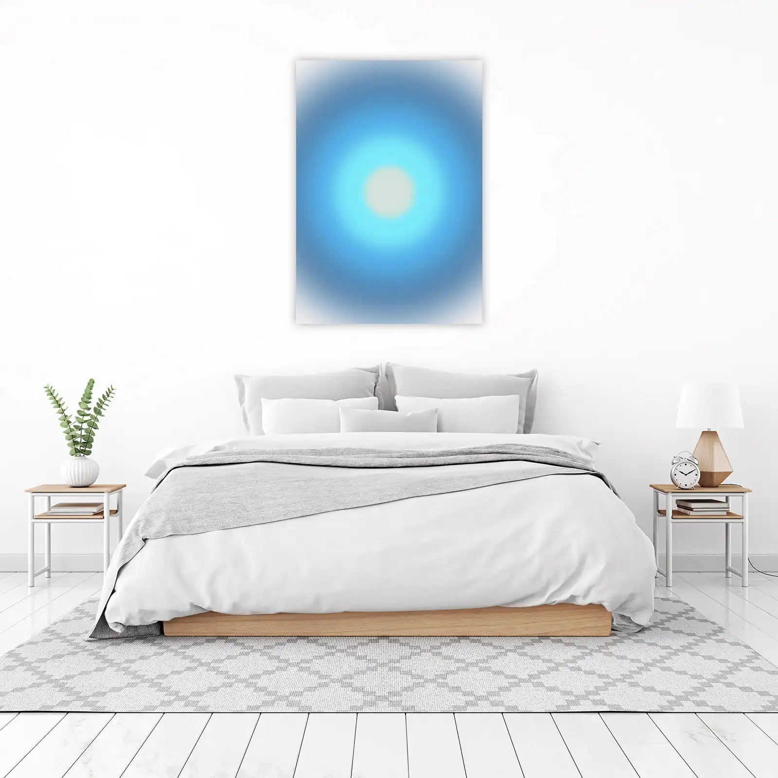 Serene Blue Gradient Aura Wall Art