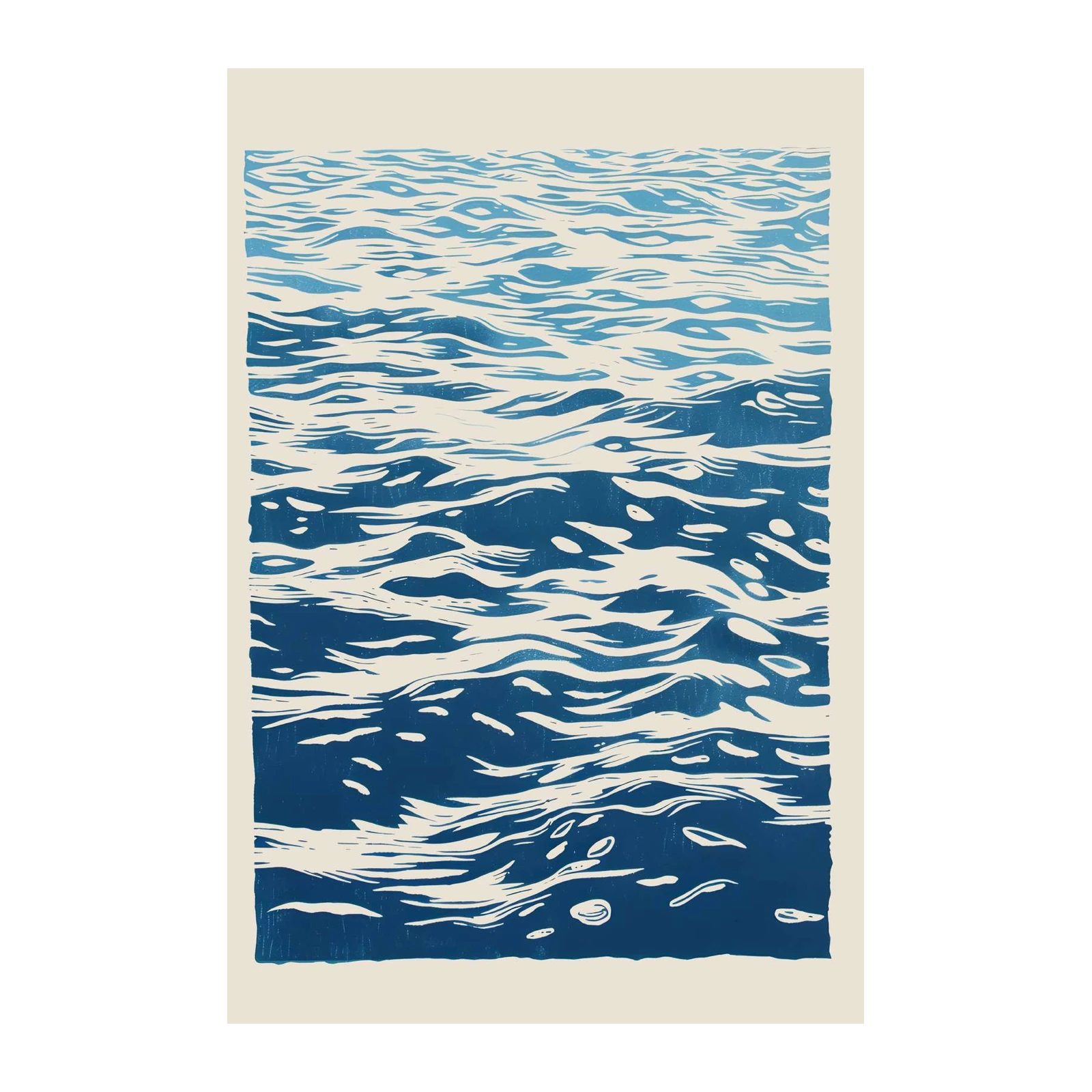 Serene Water Ripples Blue & Cream Wall Art