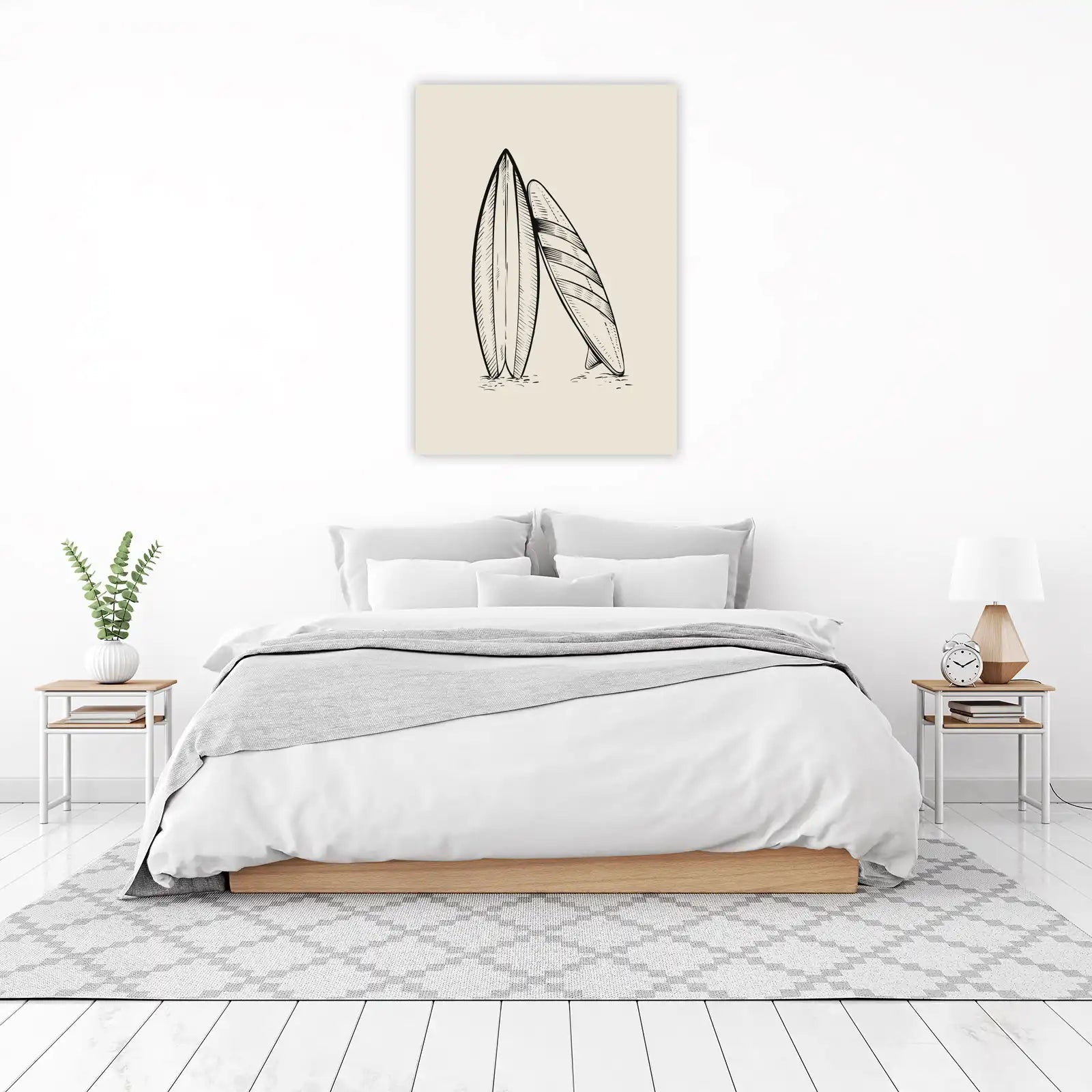 Vintage Surfboard Duo Sketch Wall Art
