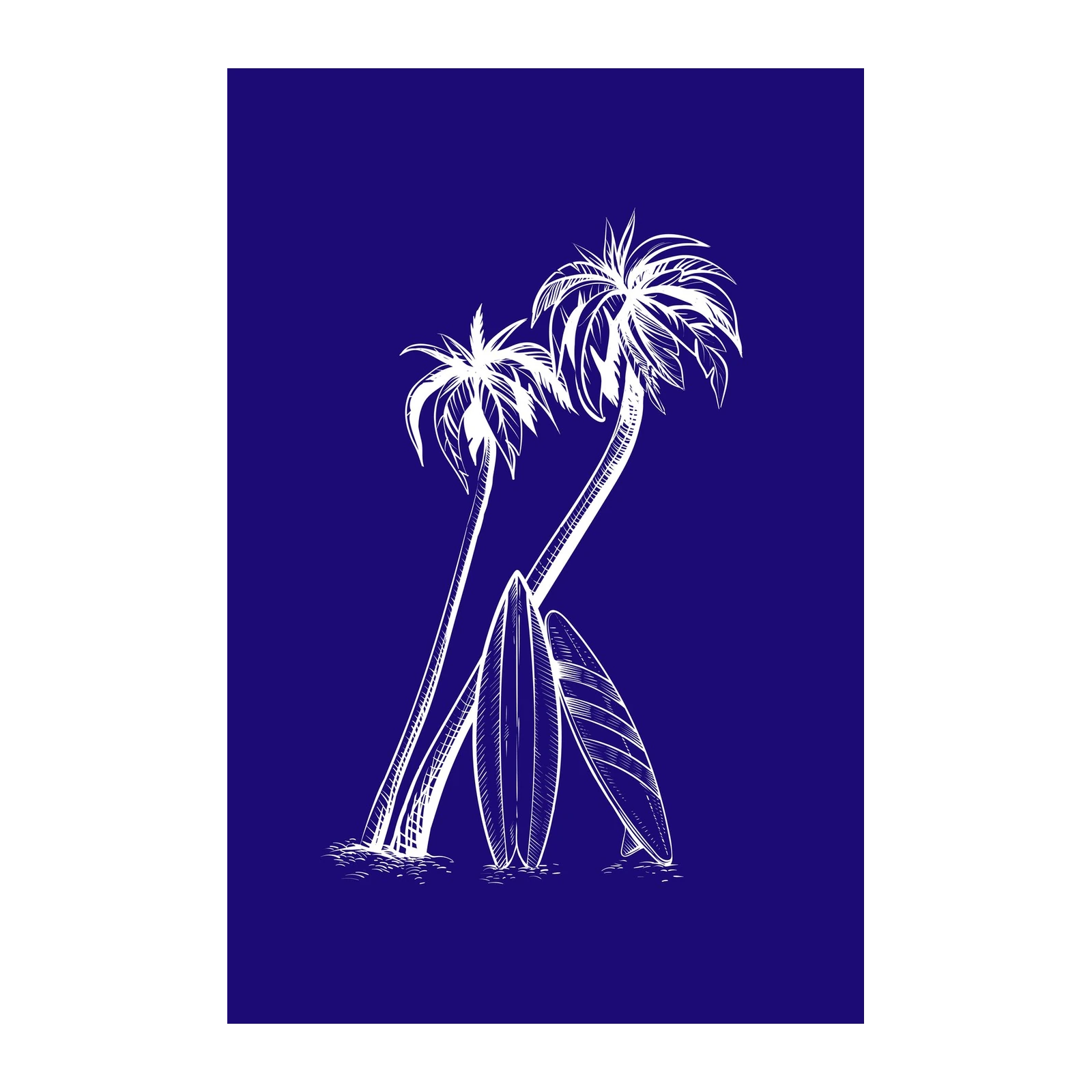 Tropical Surf Vibes Palm Trees Wall Art