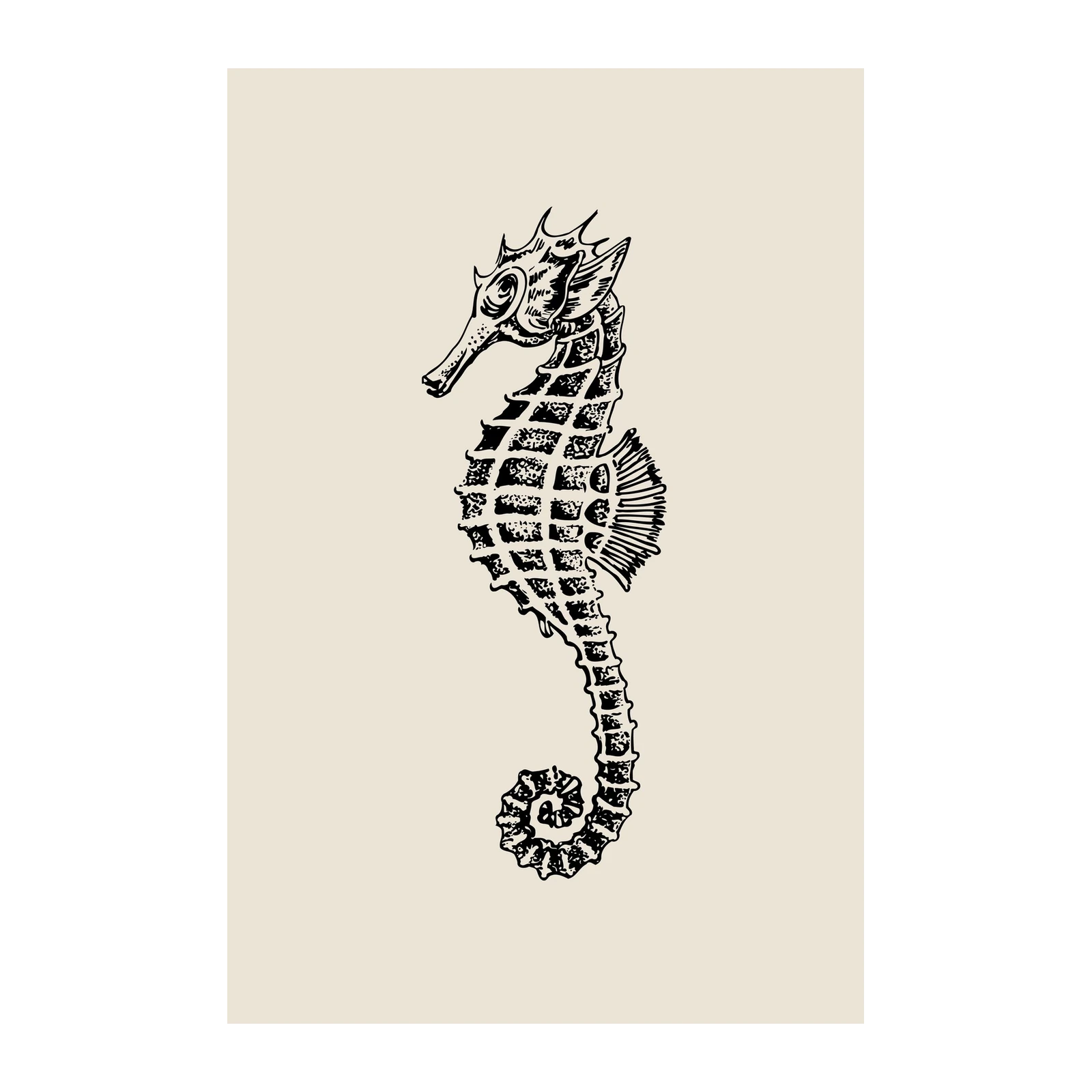 Vintage Seahorse Silhouette Wall Art