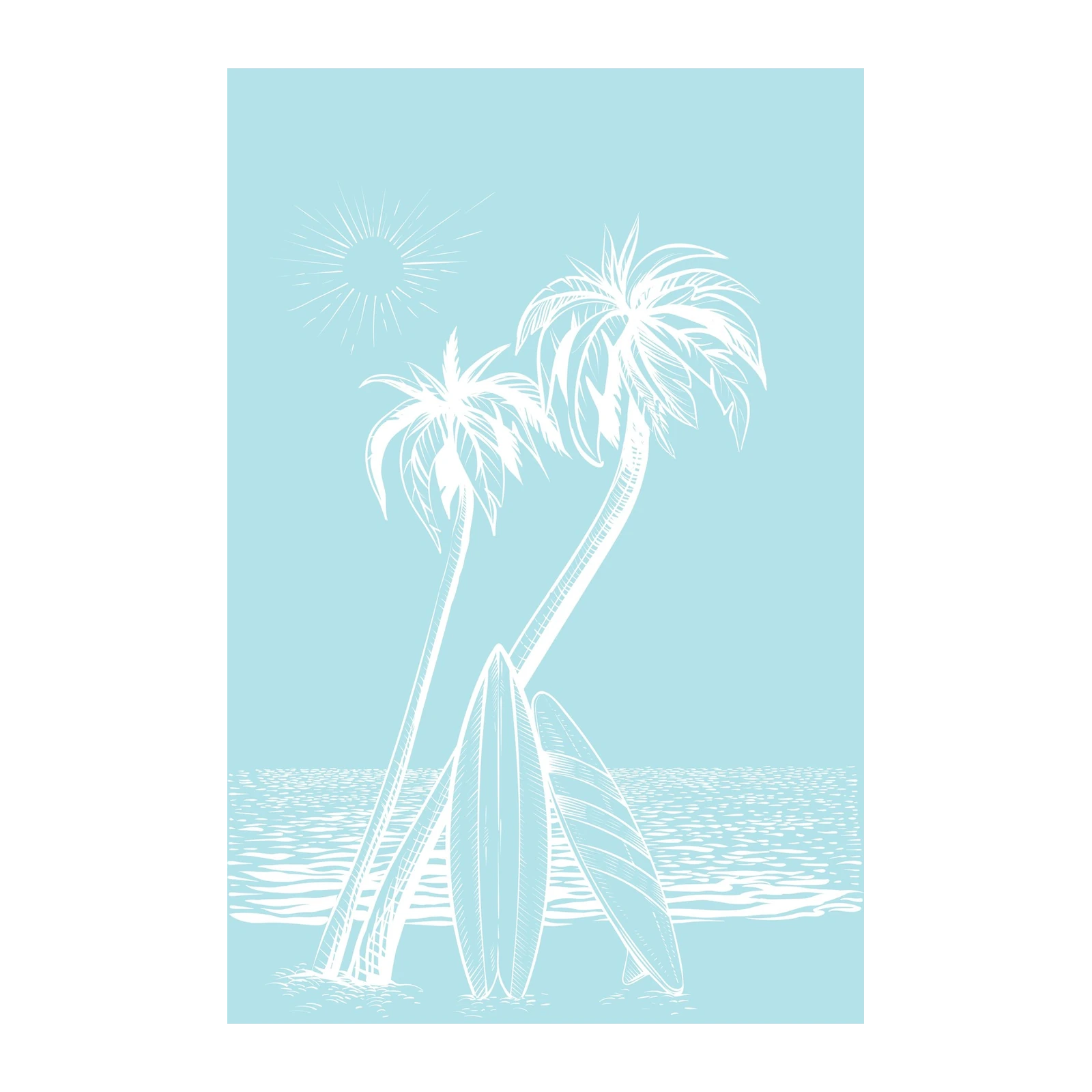 Coastal Vibes Palm Trees & Surfboards Wall Art