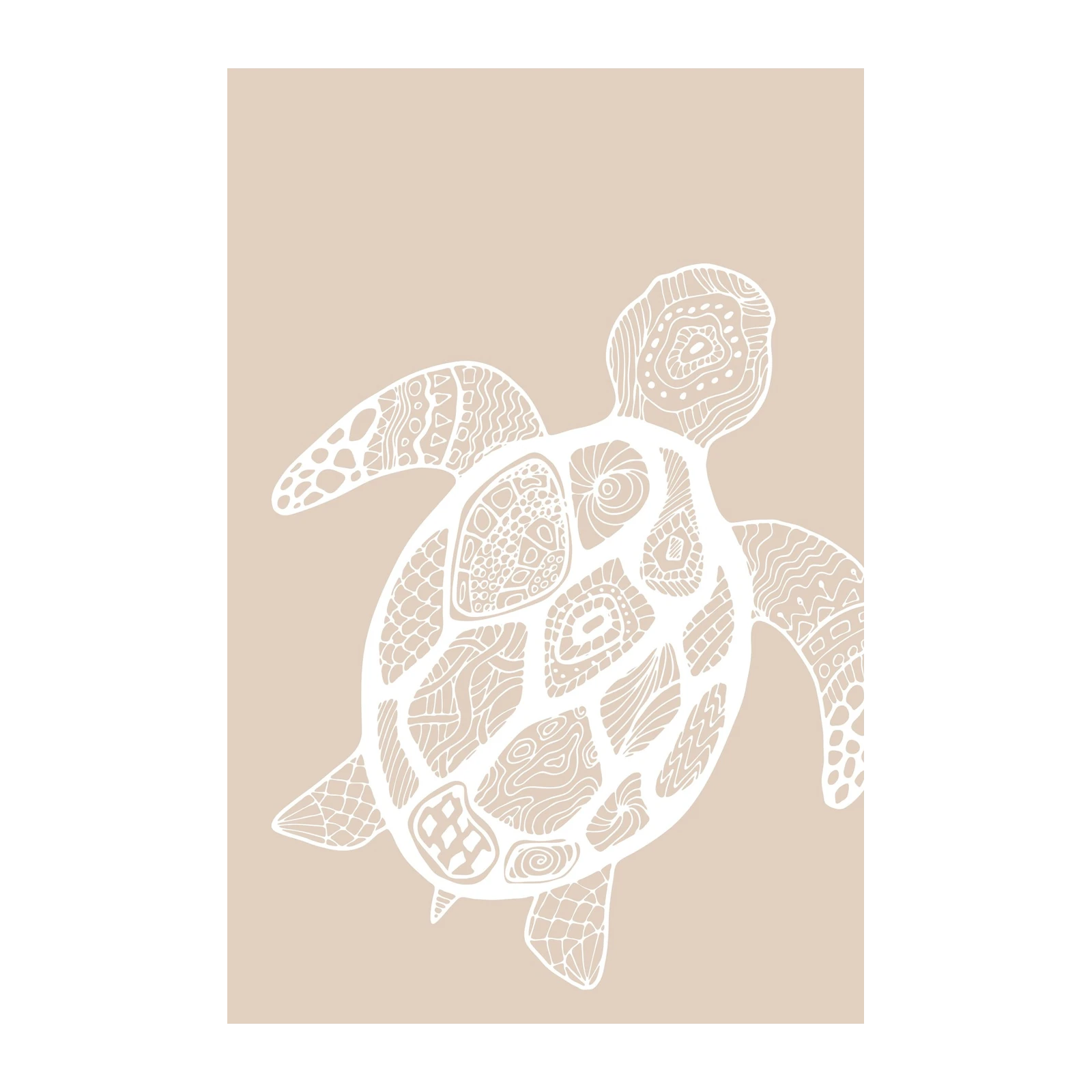 Boho Sea Turtle Zen Doodle Wall Art