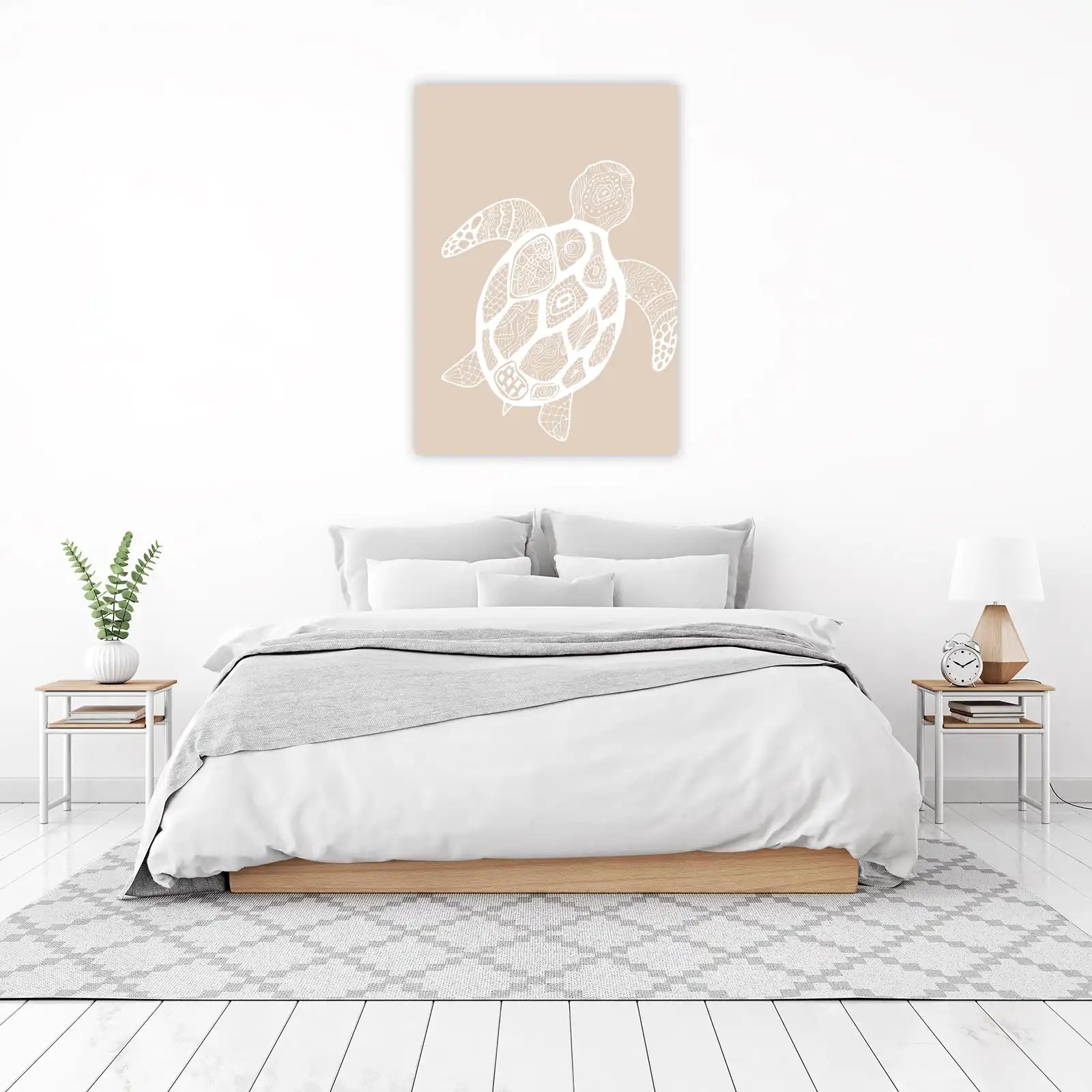 Boho Sea Turtle Zen Doodle Wall Art