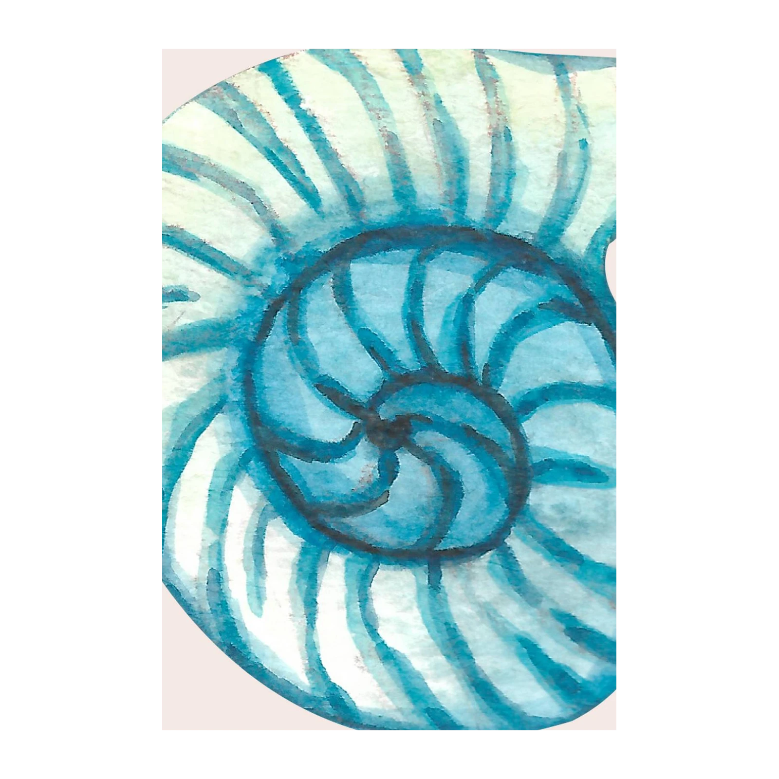 Oceanic Swirl Nautilus Watercolor Wall Art