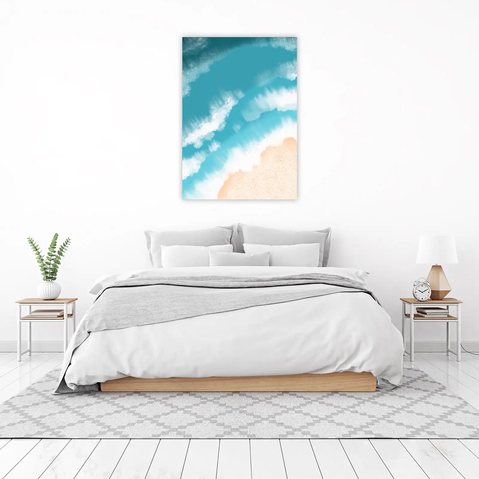Serene Ocean Wave Beach Art Wall Art