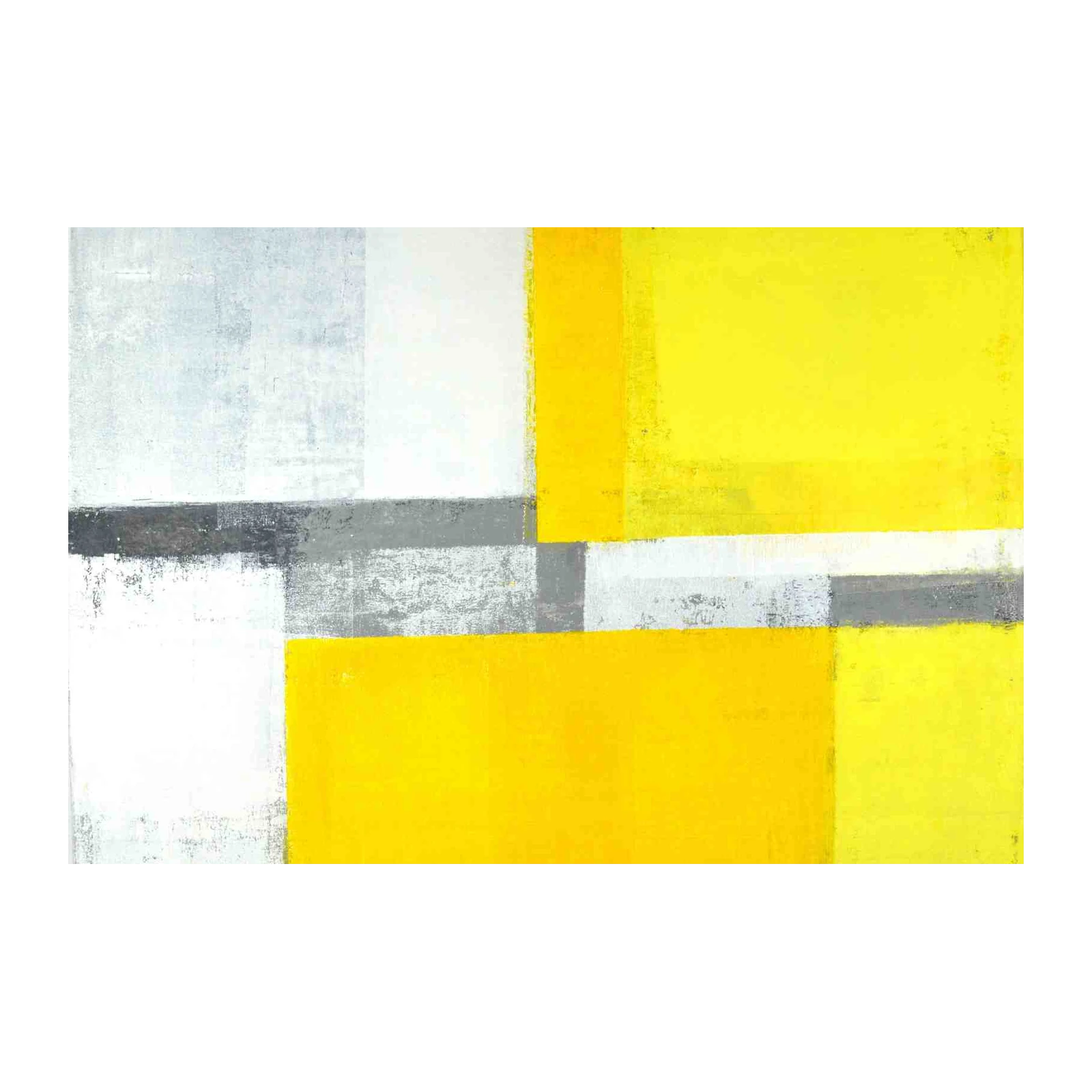 Modern Yellow Geometric Abstract Wall Art