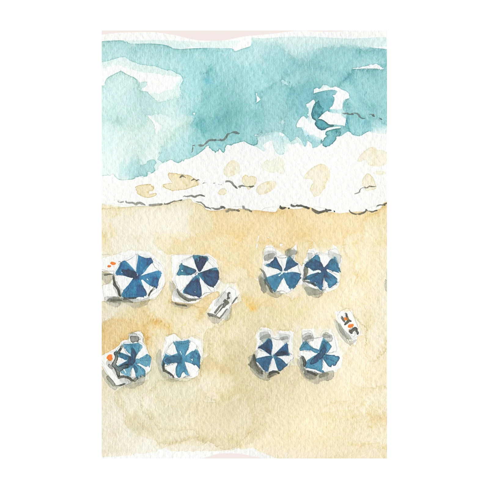 Coastal Serenity Beach Umbrellas Wall Art