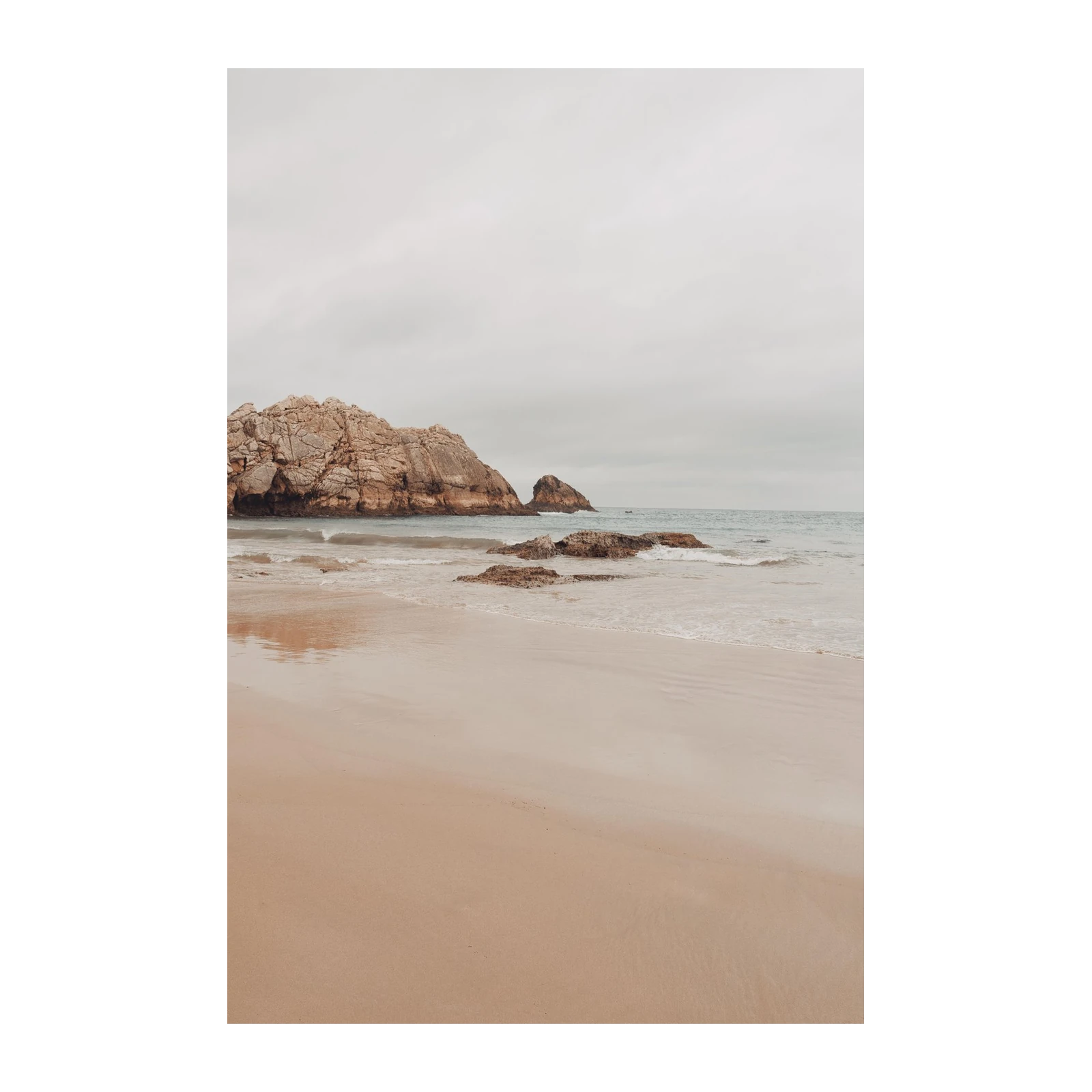 Serene Coastal Rocks Beach Wall Art