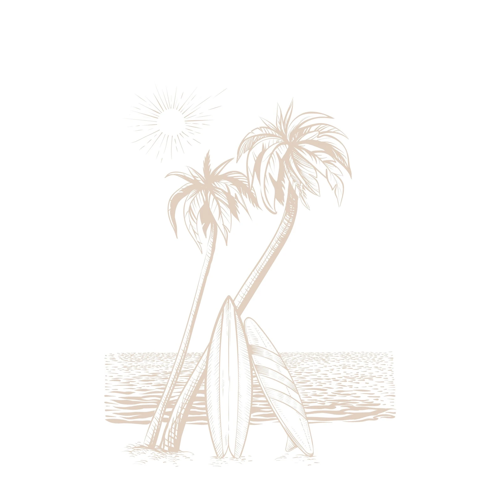 Coastal Vibes Palm Trees & Surfboards Wall Art