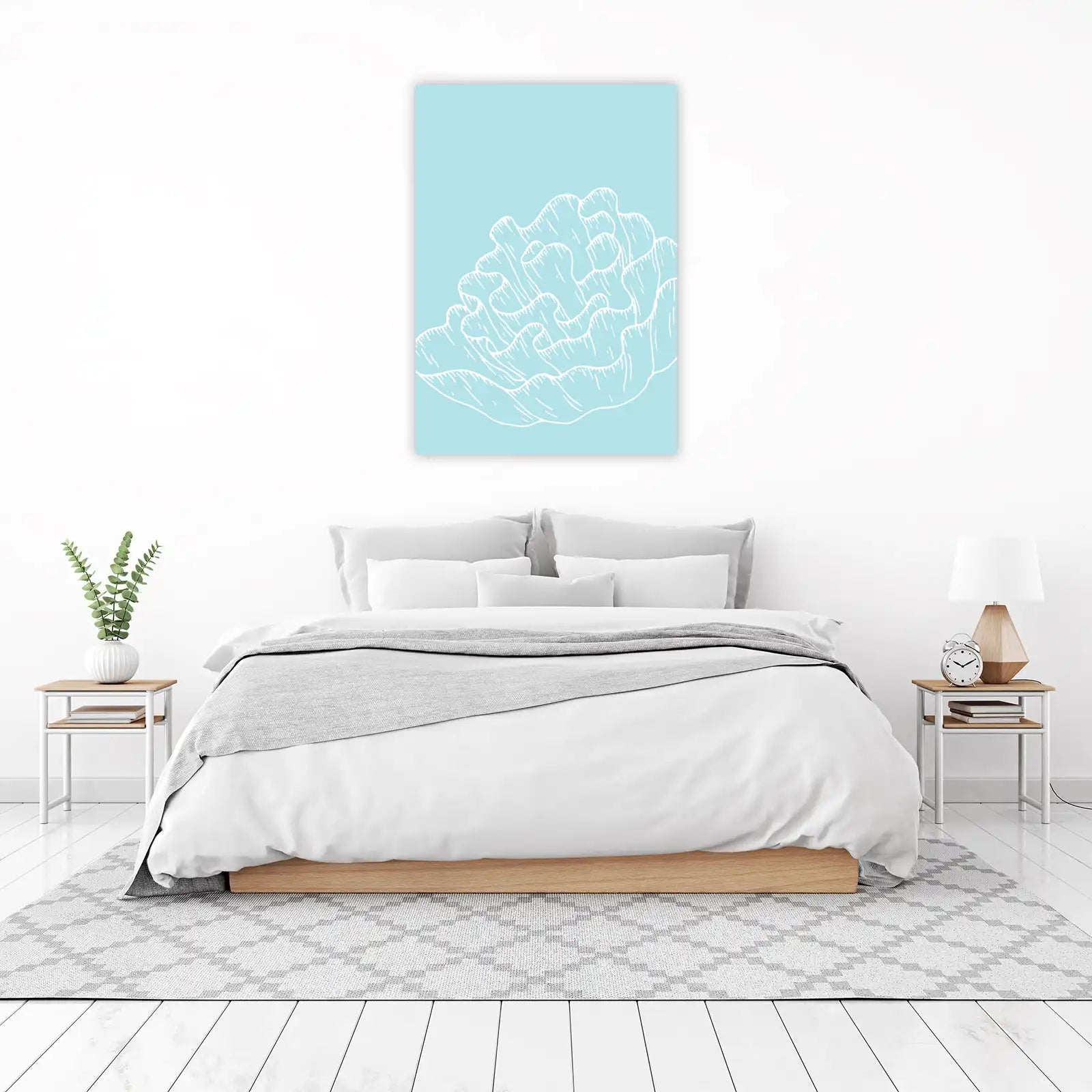 Minimalist Coral Wave Wall Art