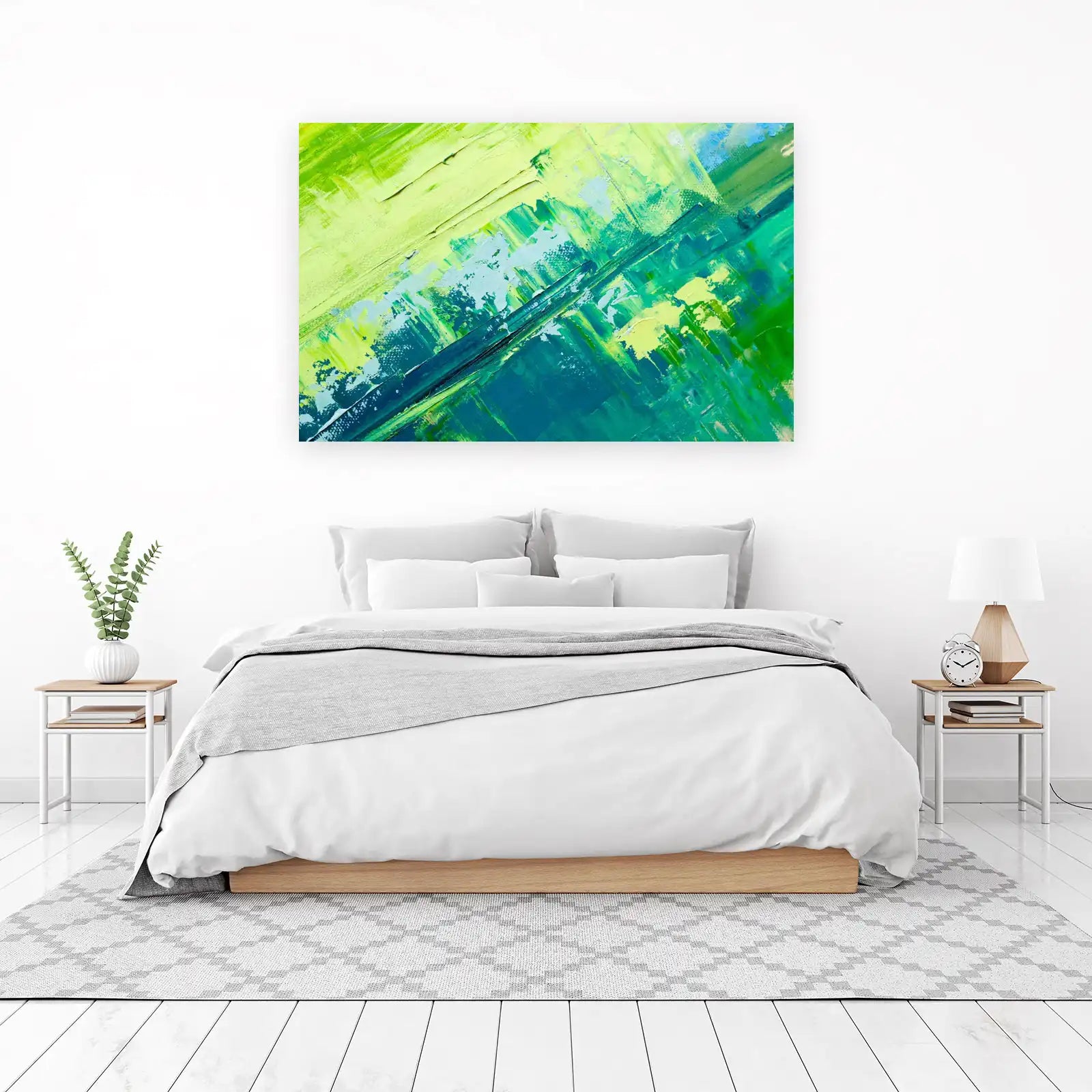 Abstract Green Strokes Wall Art