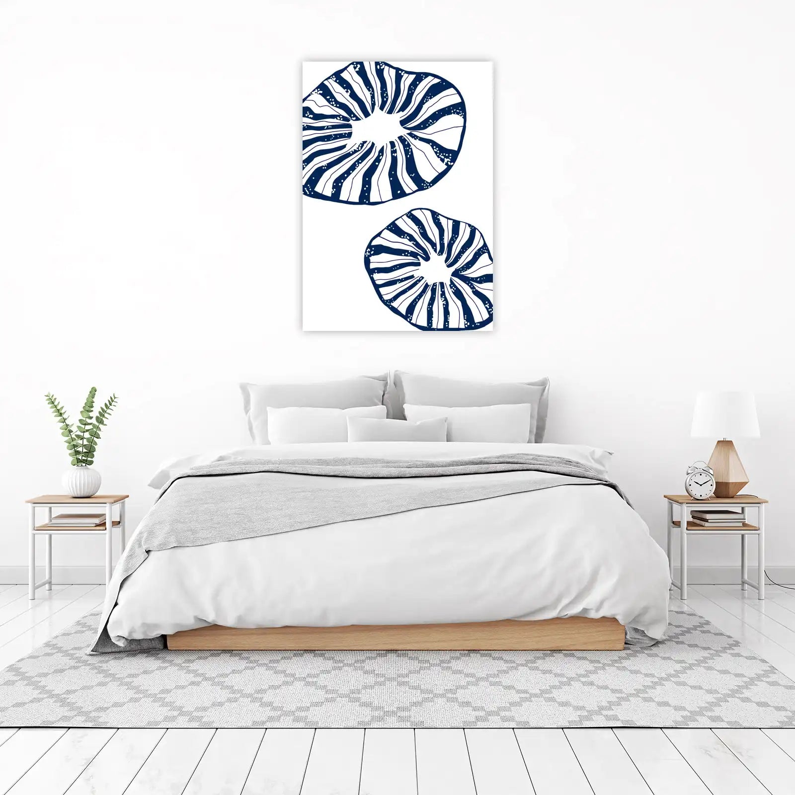 Abstract Navy Botanical Wall Art