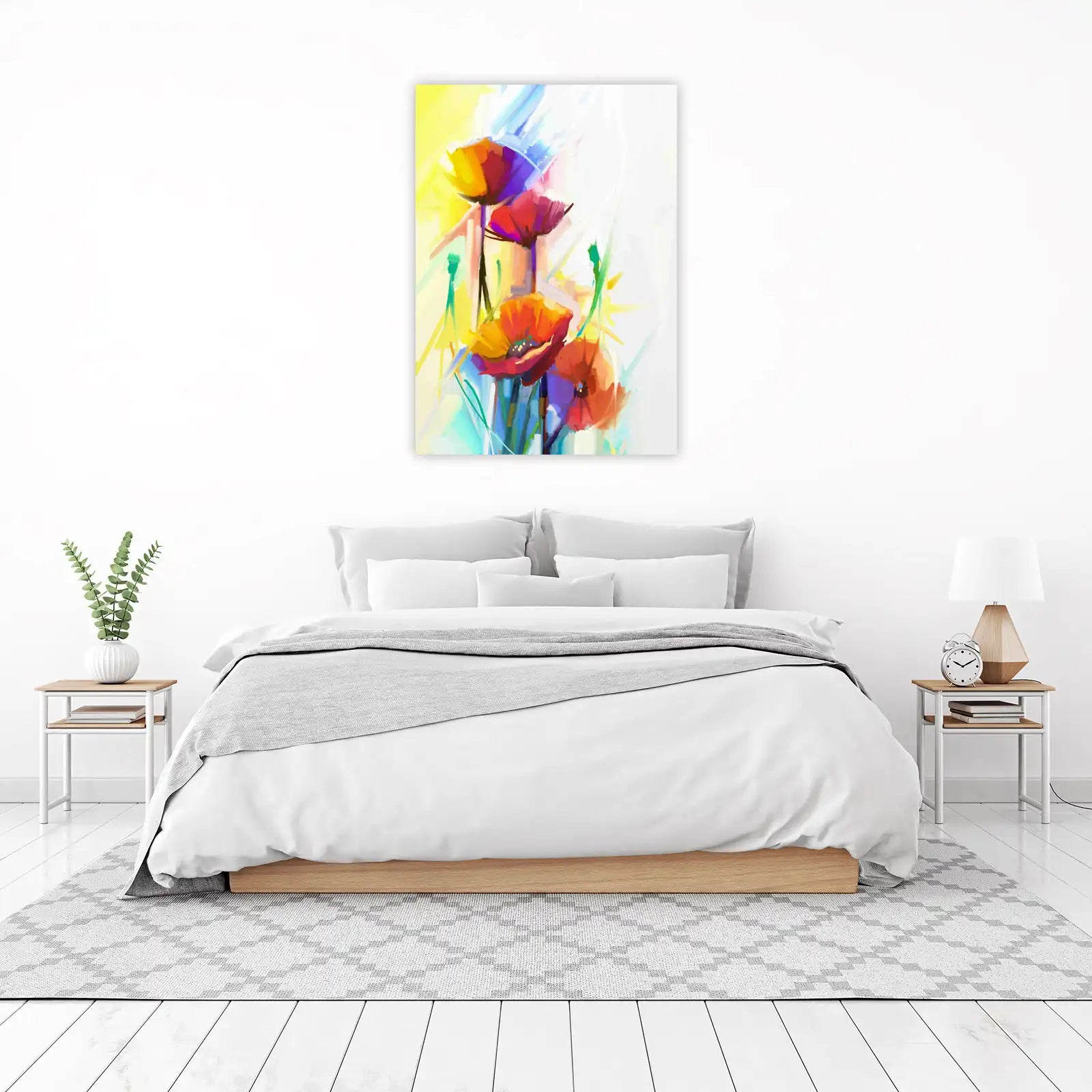 Vibrant Poppy Floral Abstract Wall Art