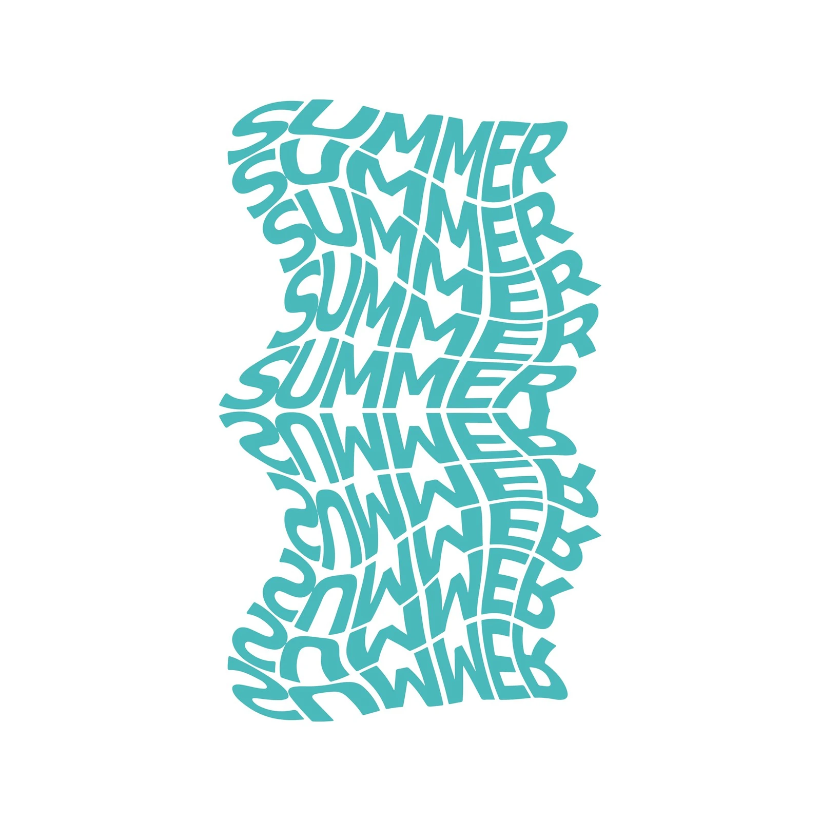 Wavy Summer Vibes Teal Wall Art