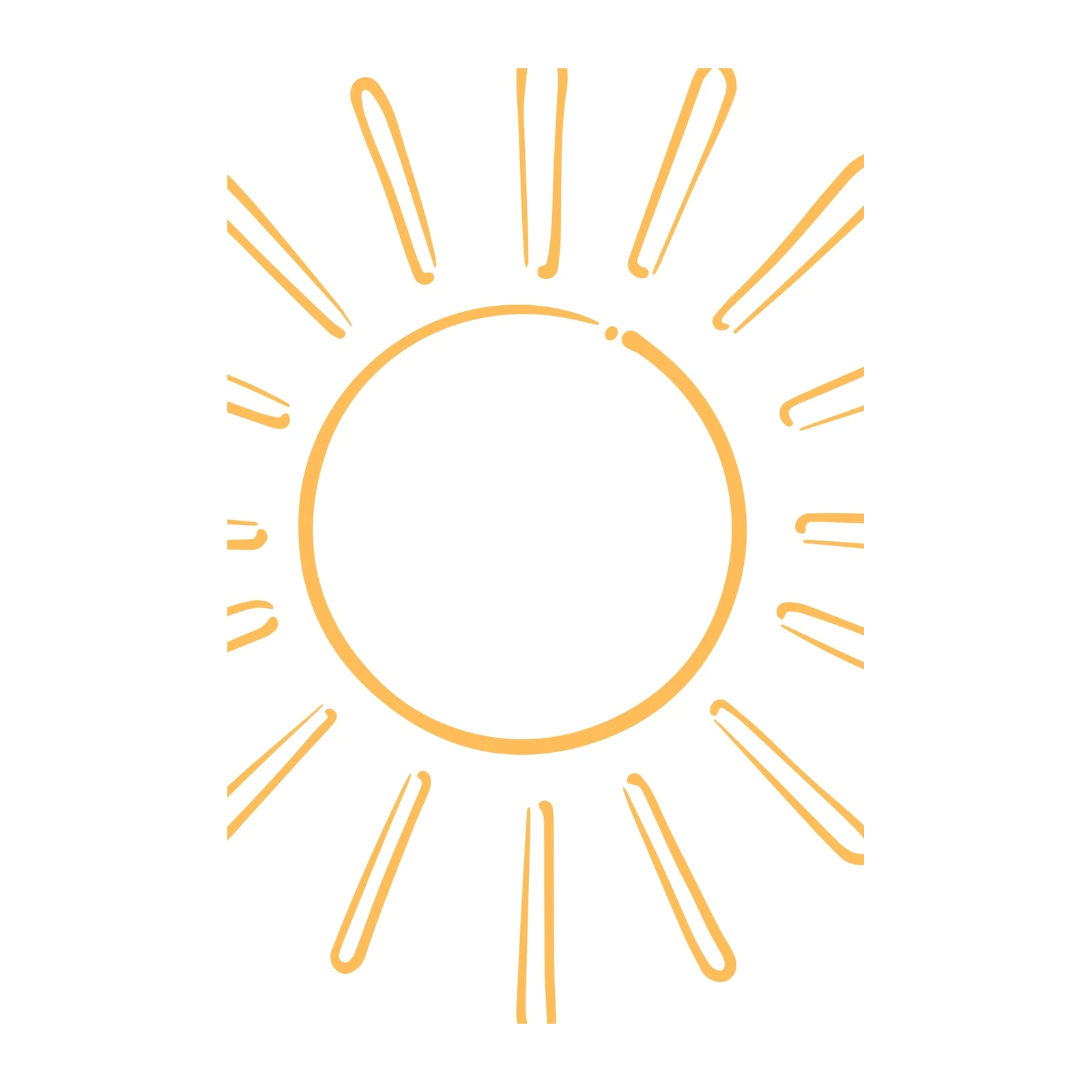 Sunny Vibes Hand-Drawn Sun Wall Art