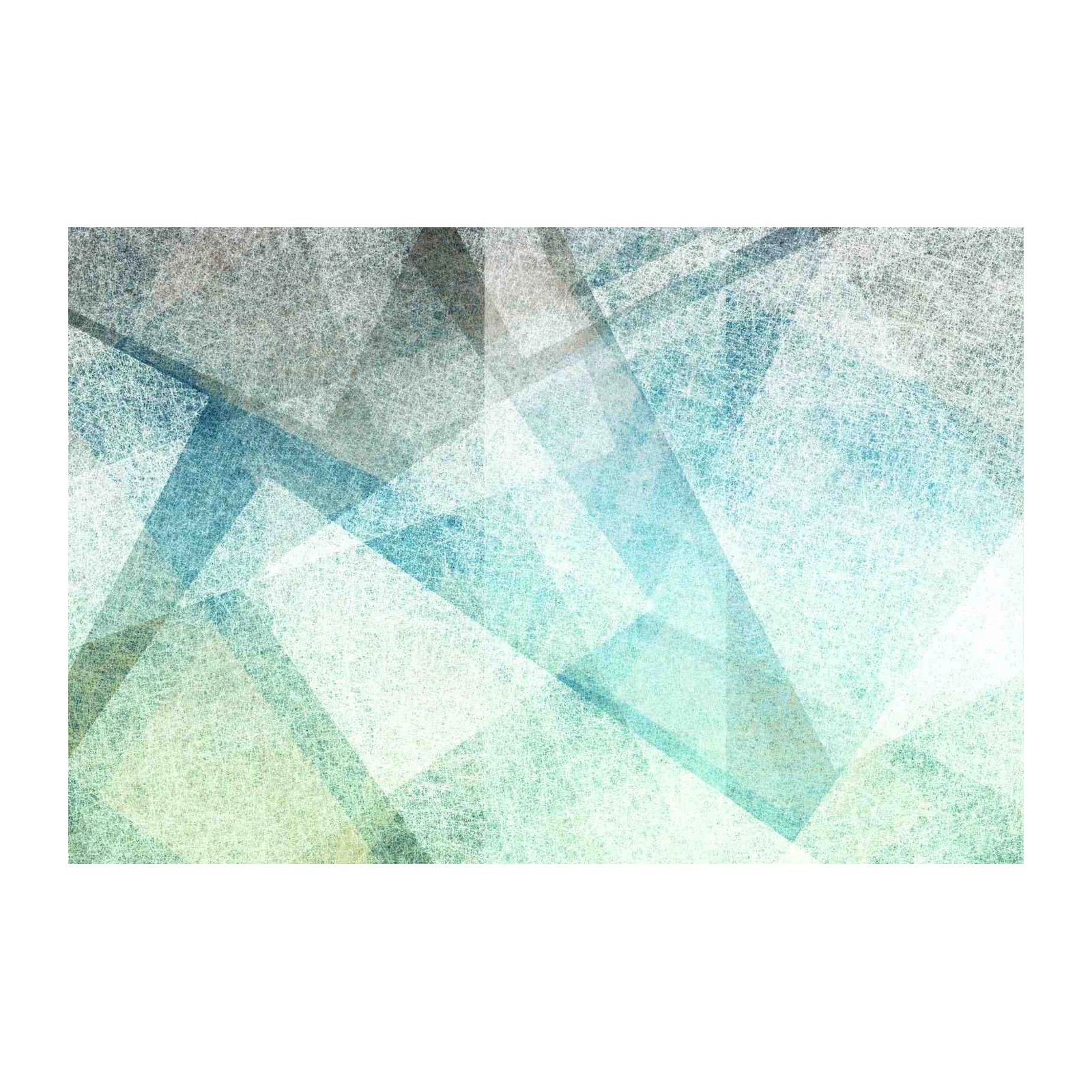 Geometric Teal & Gray Abstract Wall Art