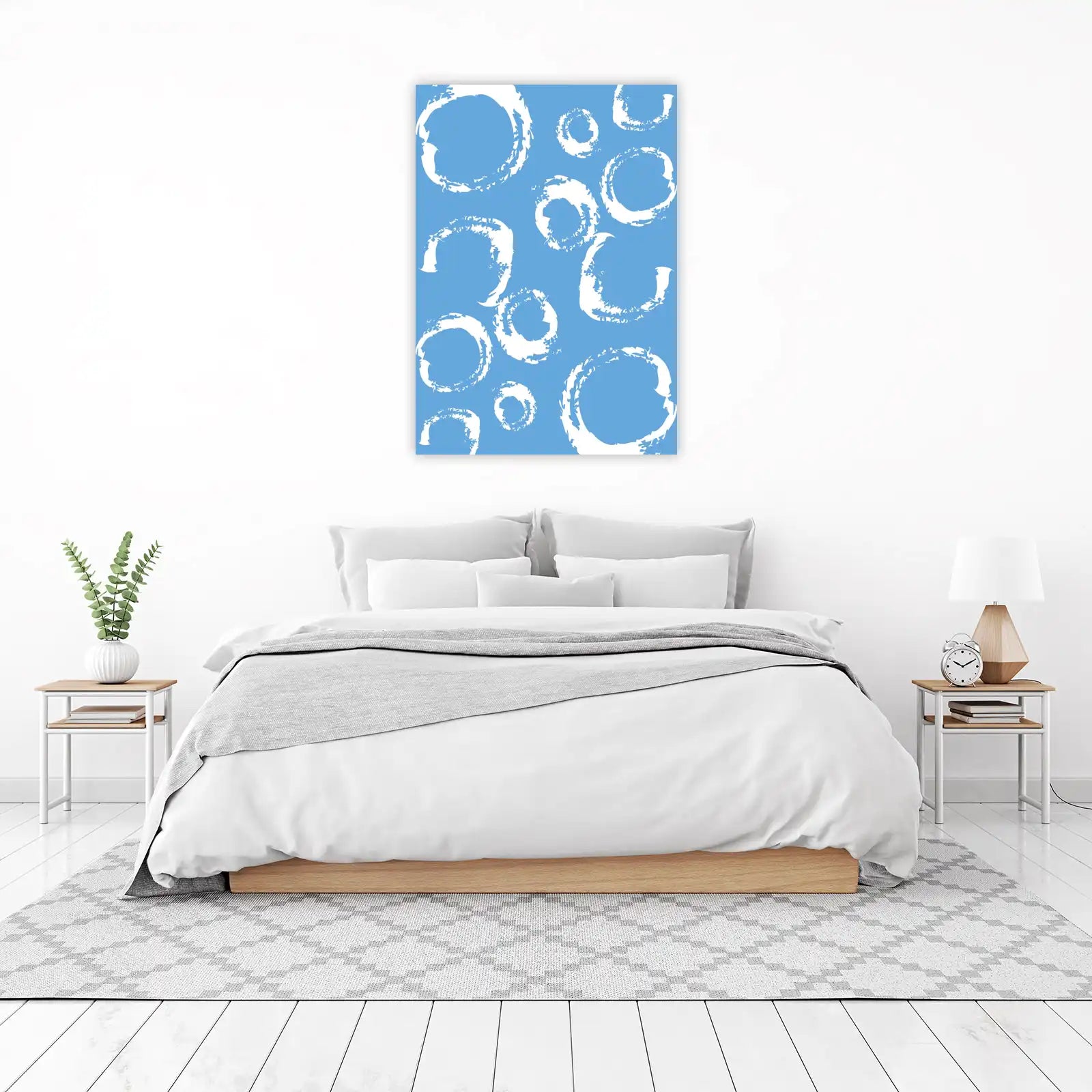 Abstract Blue Circles Wall Art
