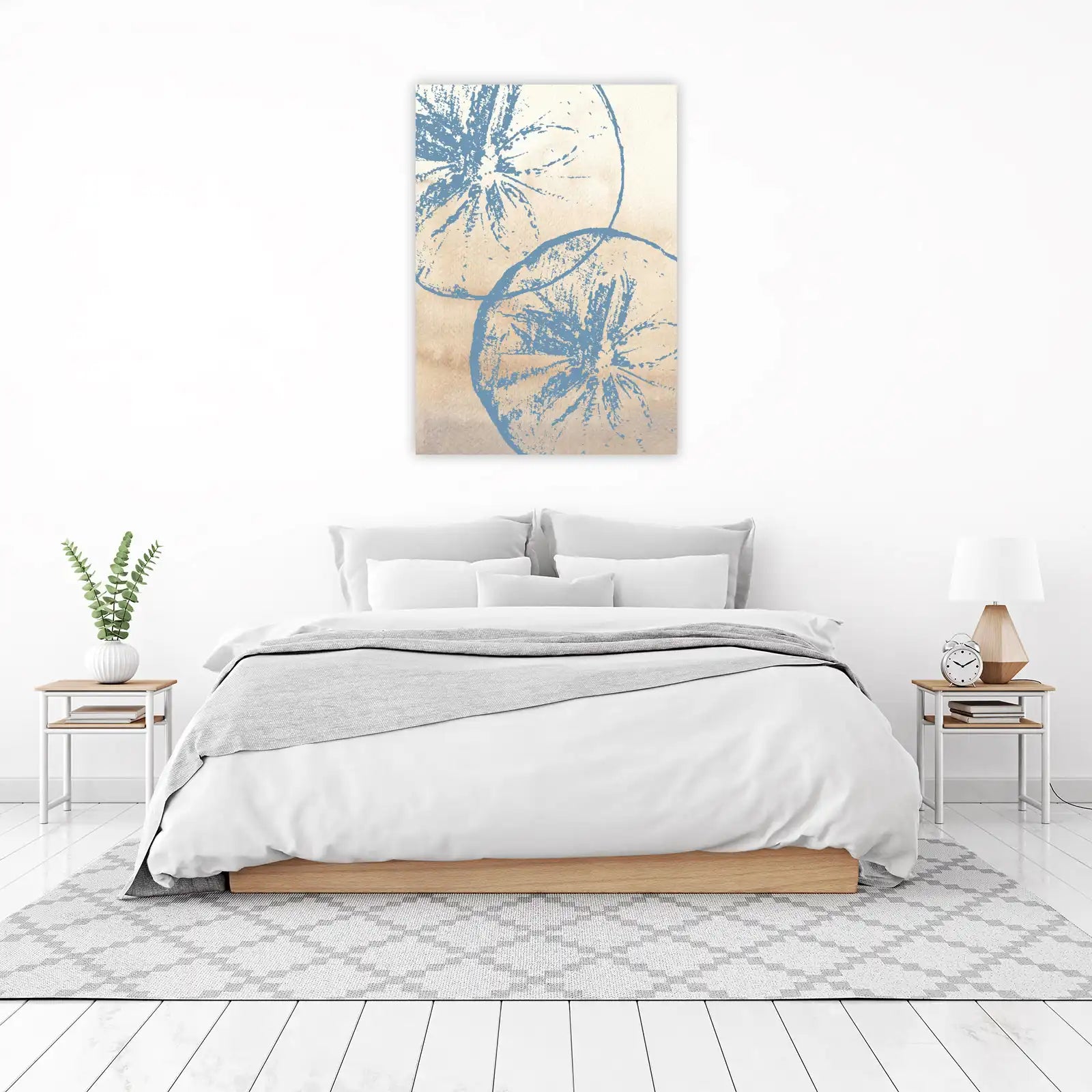 Serene Blue Citrus Slices Wall Art