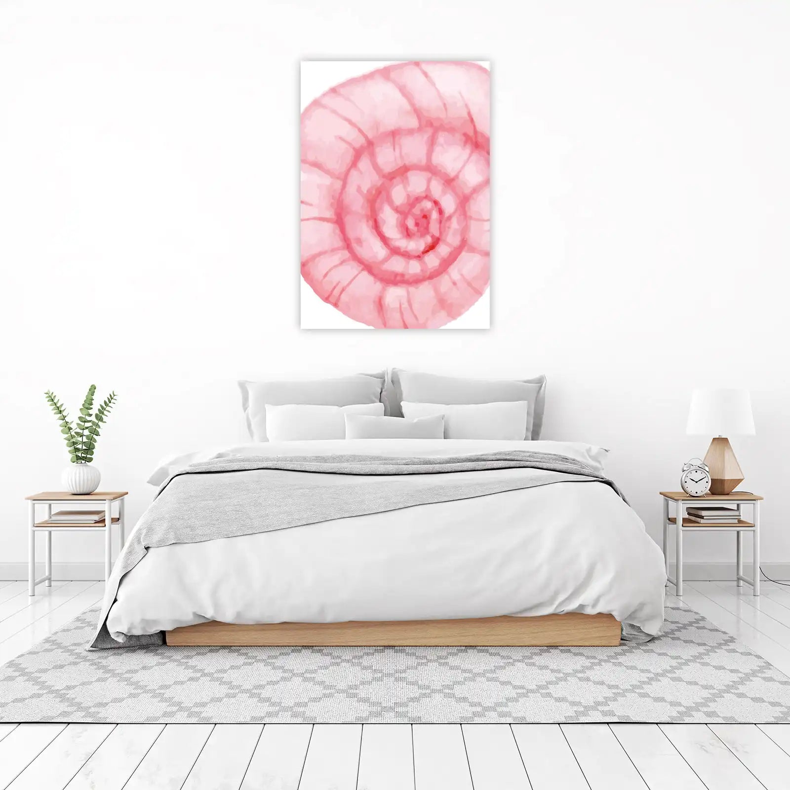 Abstract Pink Swirl Watercolor Wall Art