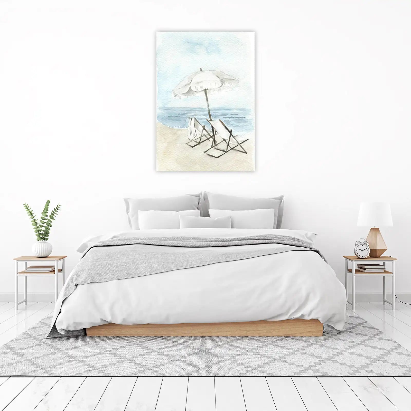 Serene Beach Chairs Watercolor Wall Art