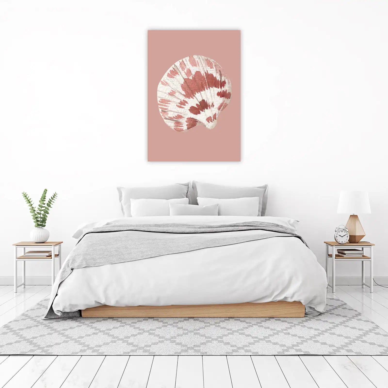 Terracotta Seashell Watercolor Wall Art