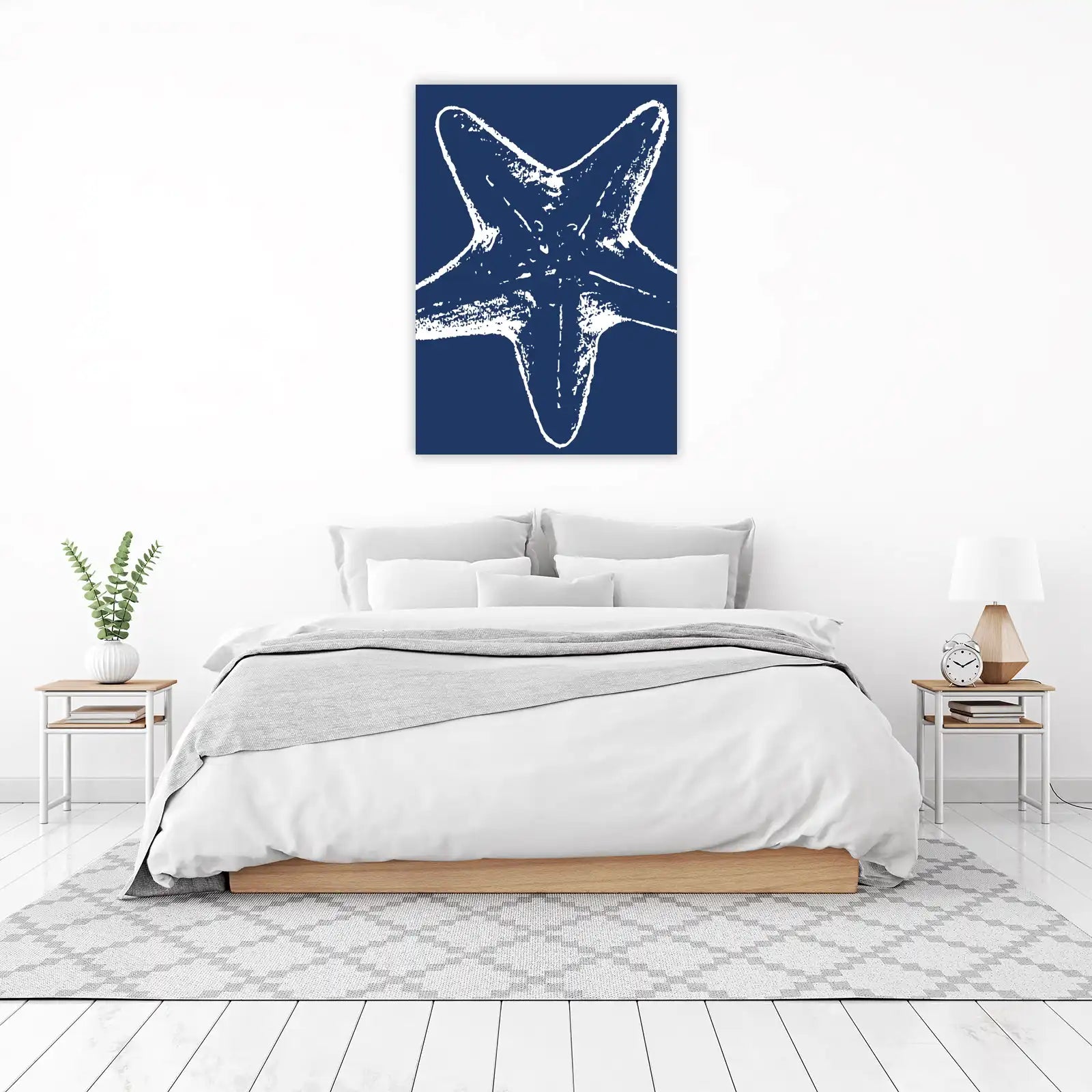 Minimalist Starfish Blue Wall Art