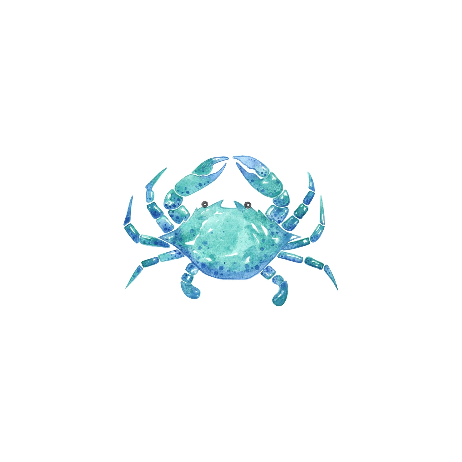 Watercolor Blue Crab Art Wall Art