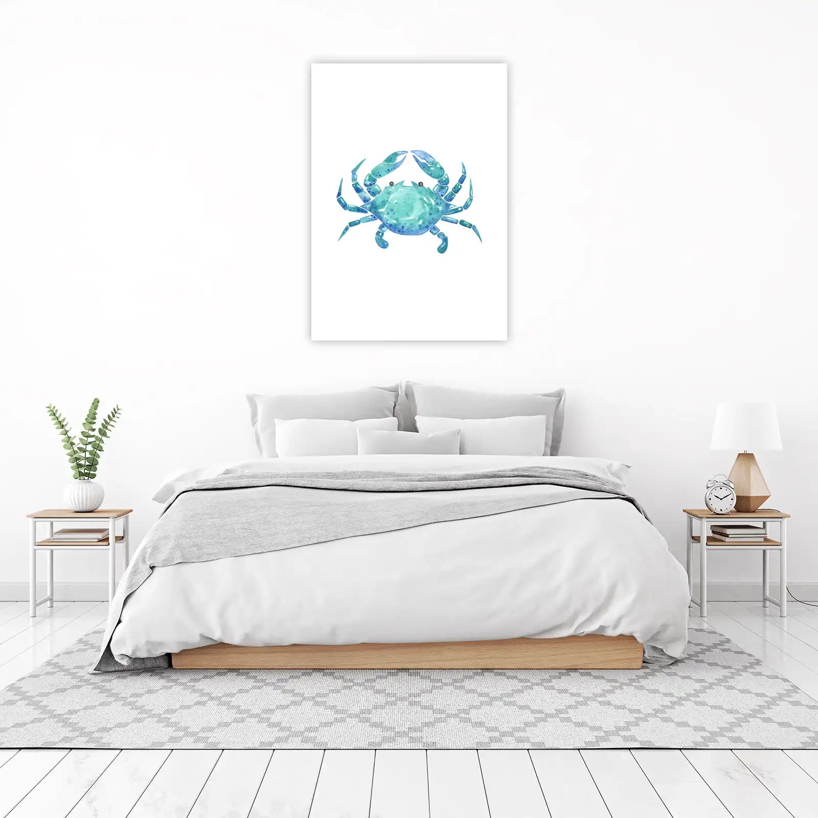 Watercolor Blue Crab Art Wall Art