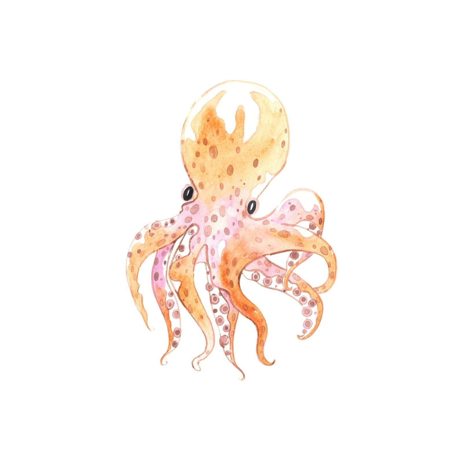 Whimsical Watercolor Octopus Wall Art